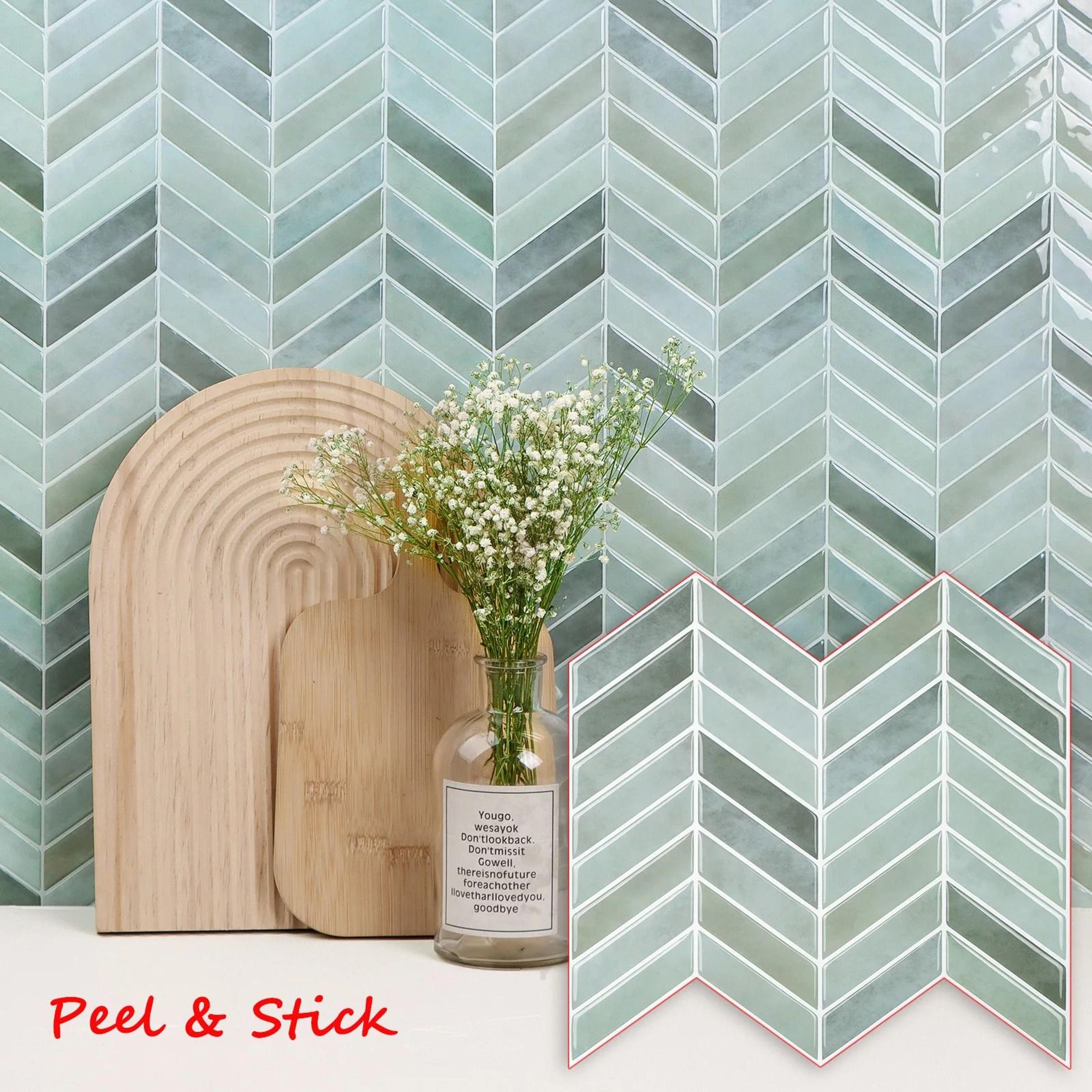 3d herringbone tile pattern wall stickers waterproof peel stick backsplash 10 sheet pack