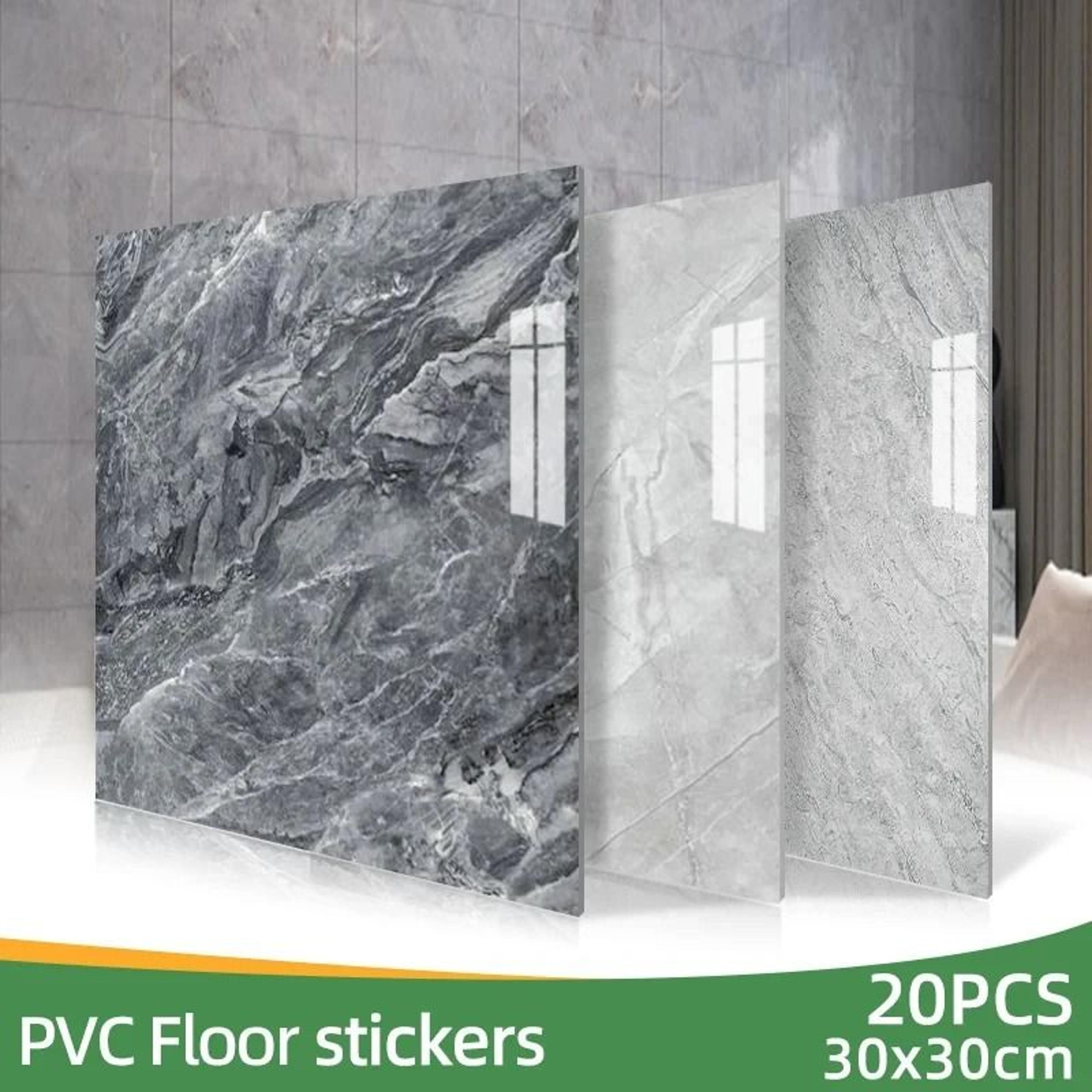 imitation marble pattern pvc self adhesive waterproof floor tile stickers pack