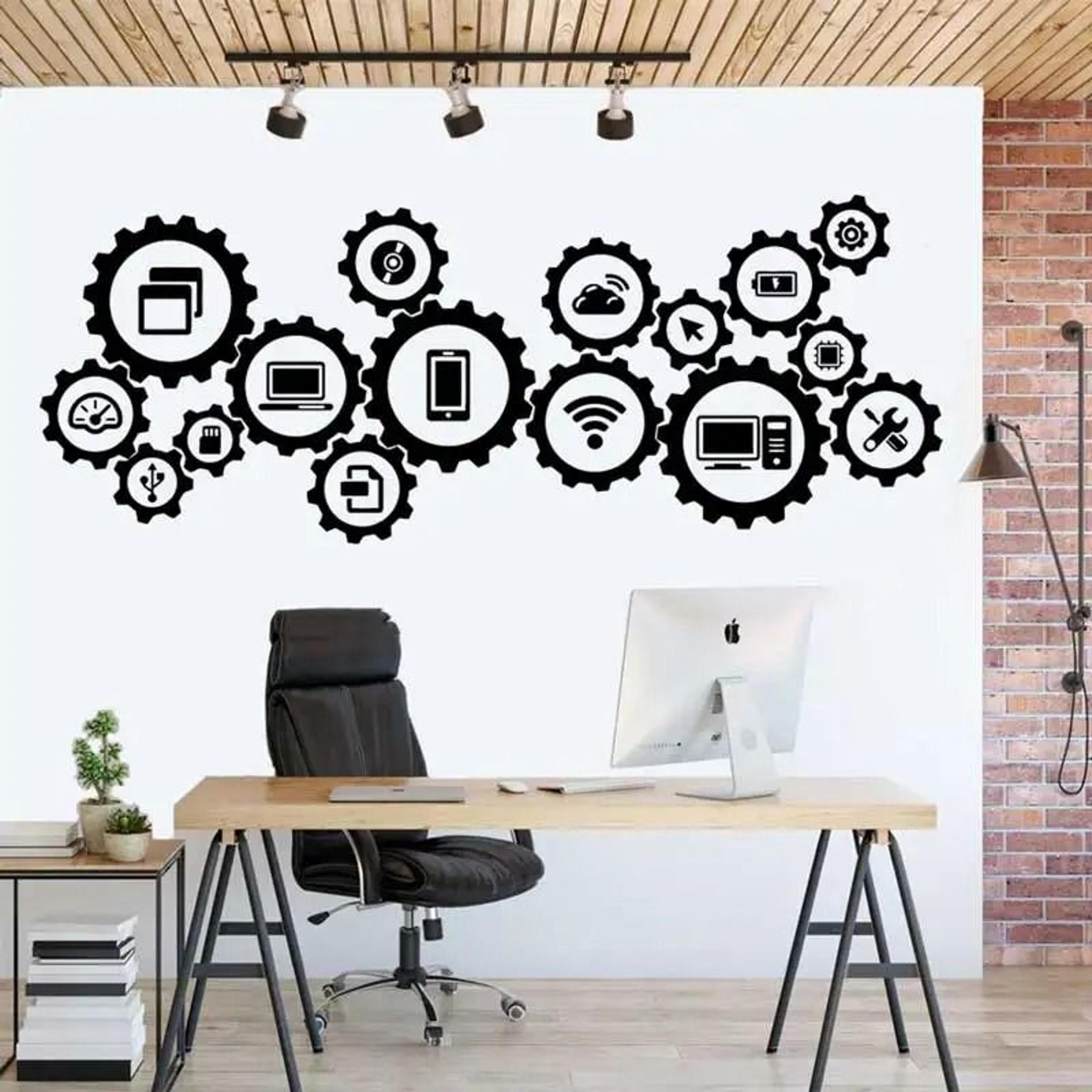 information technology social media science tech visual wall decal mural
