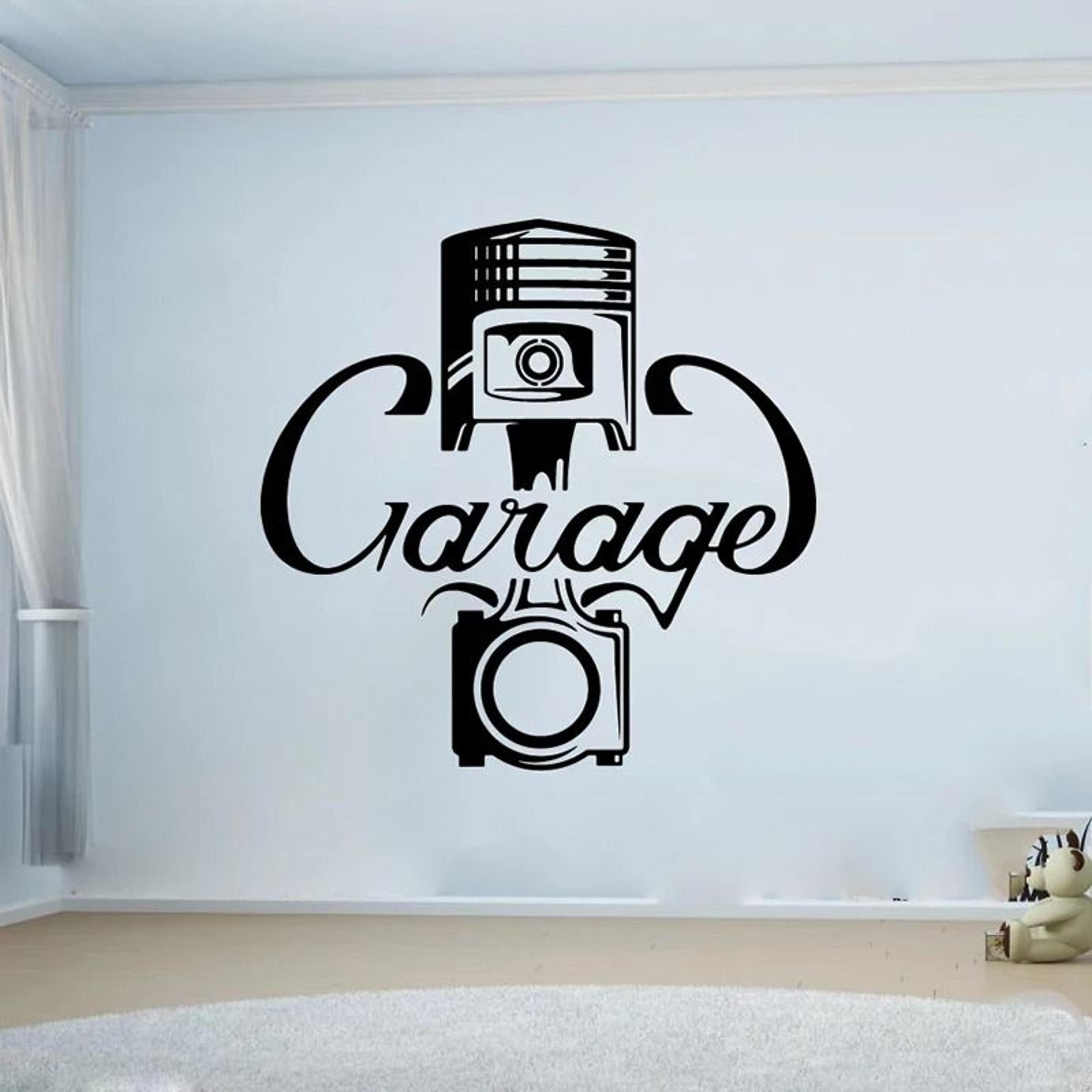 garage piston repair auto service mechanic valve vinyl wall graphic decal