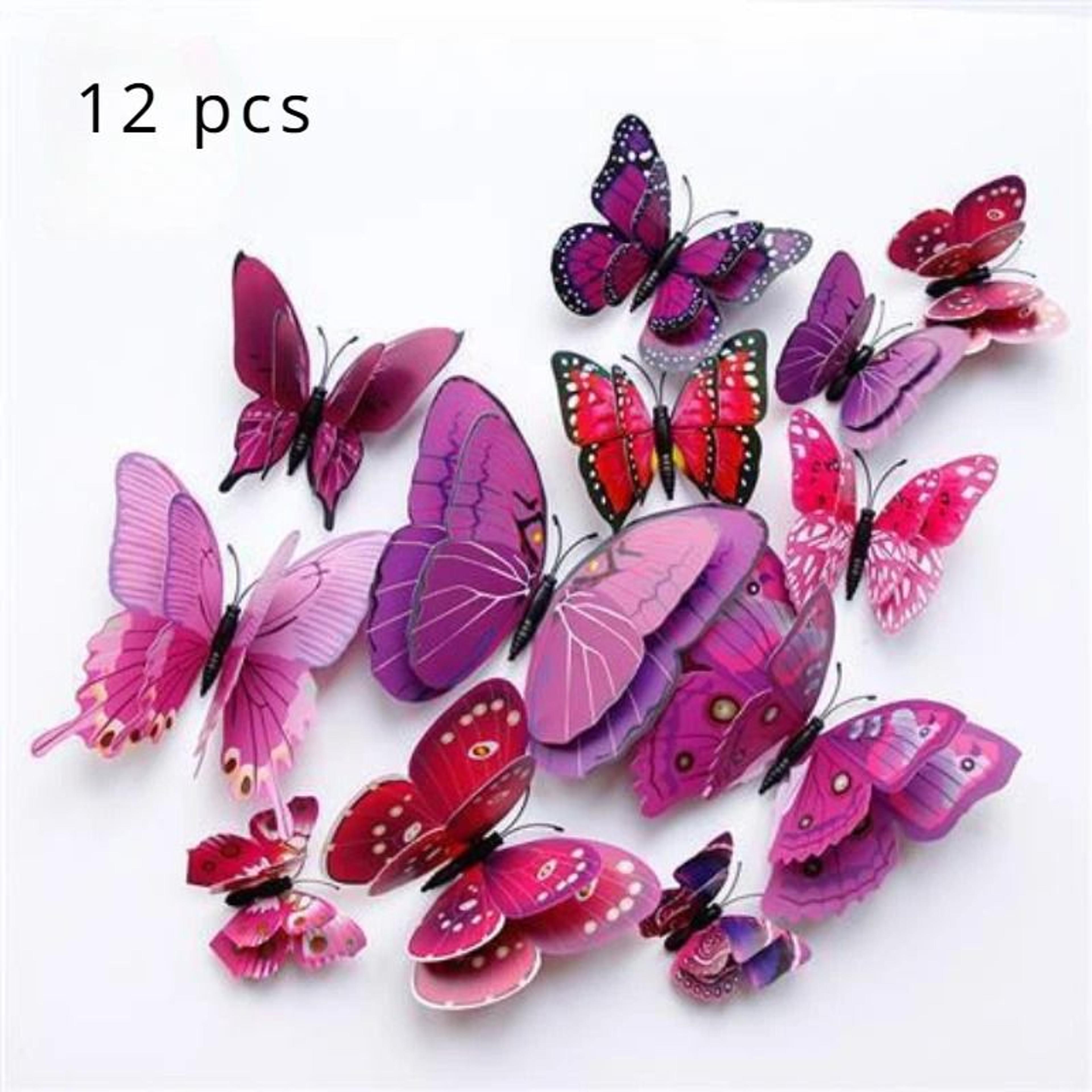3d double layer butterfly wall decals with integrated magnet and adhesive set