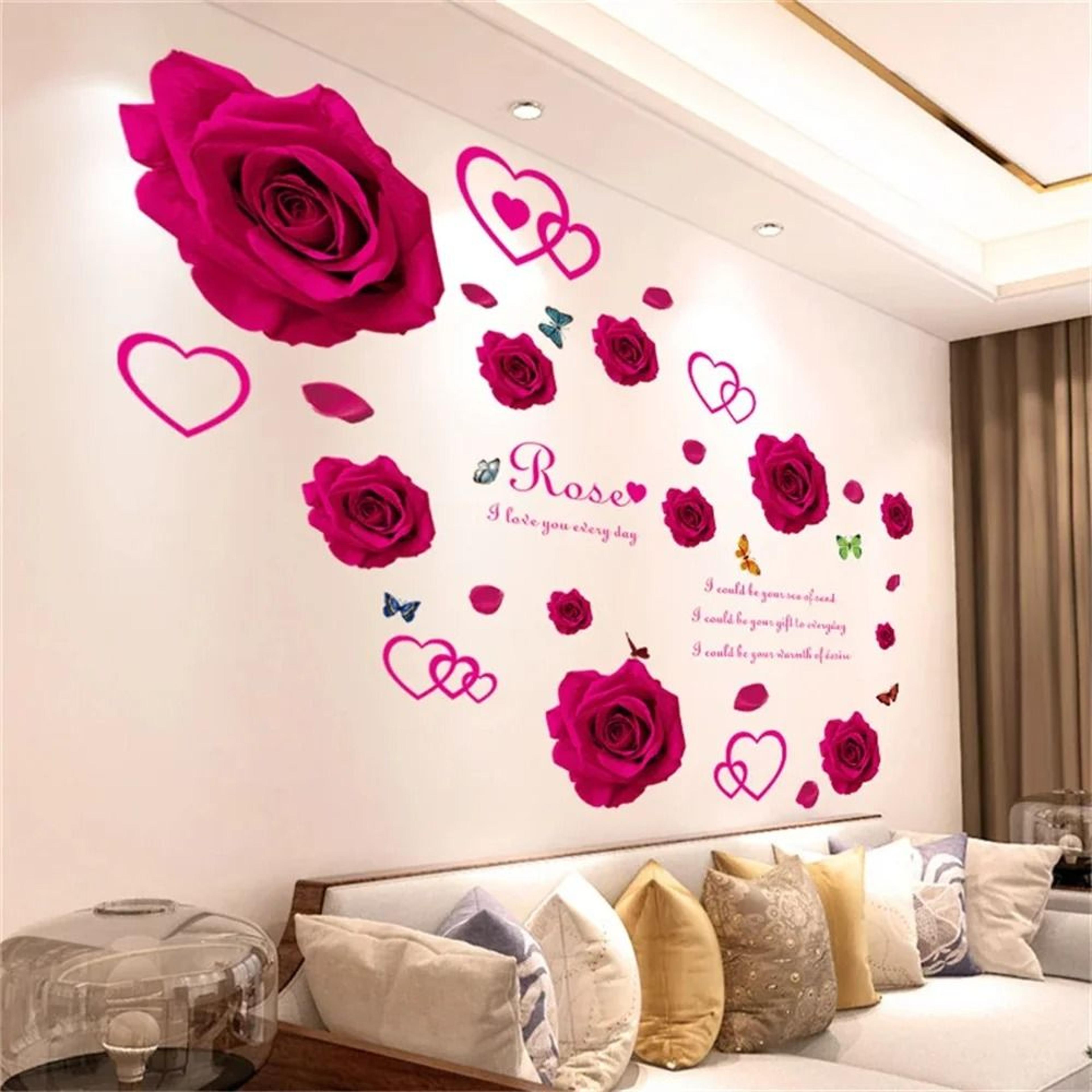 floral pattern floral wall decor sticker set and background wallpaper decal