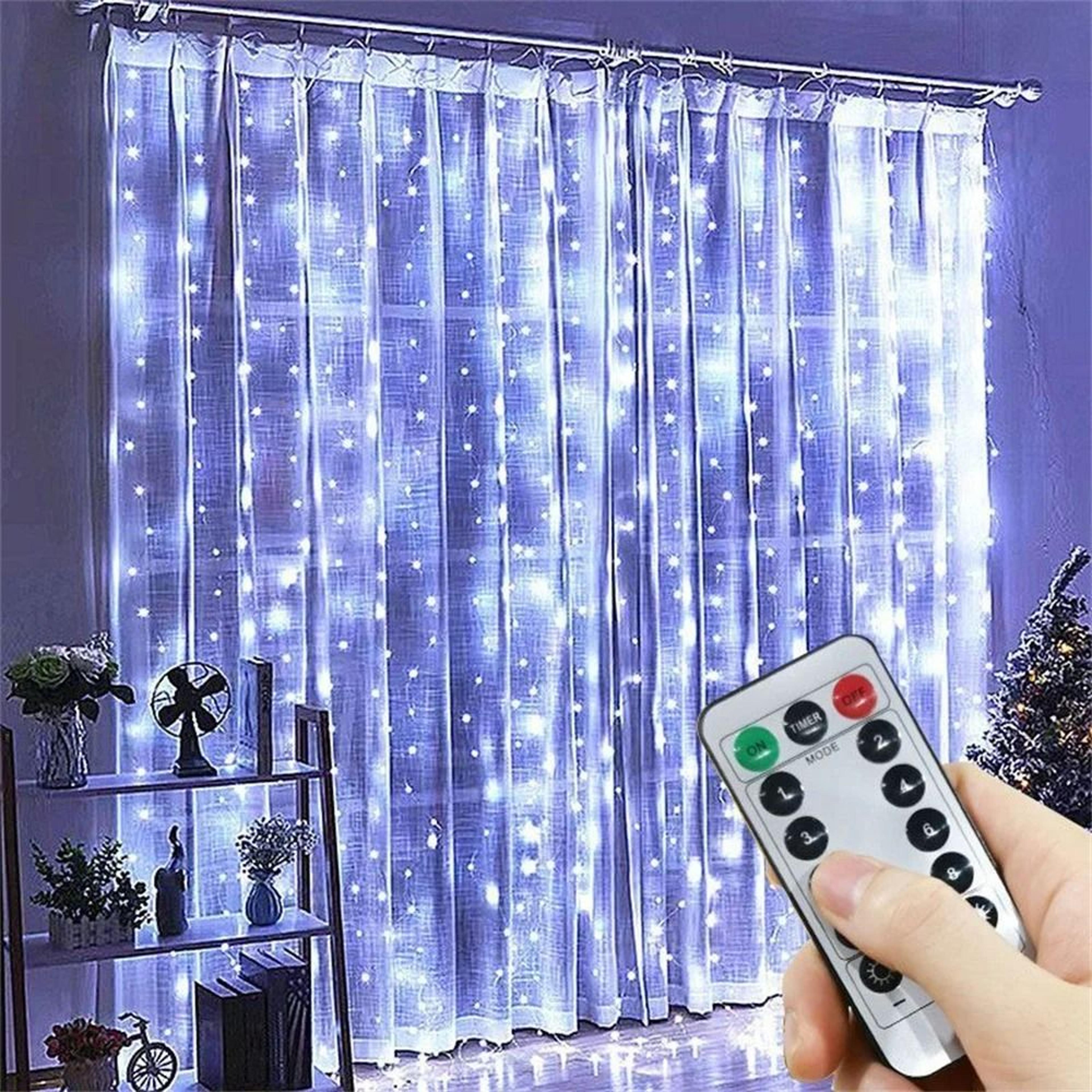 remote controlled cascading led fairy light curtain for home decor