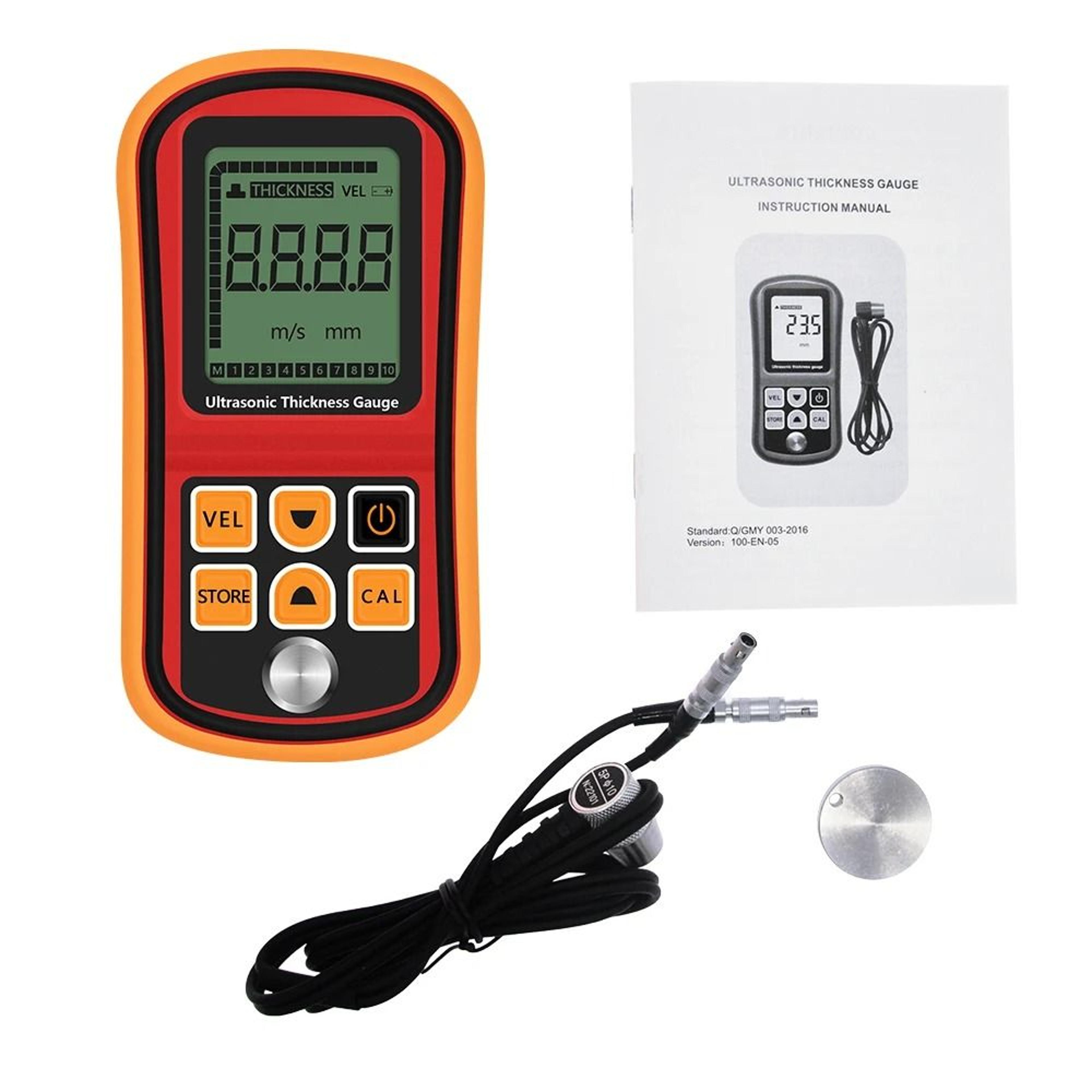 digital ultrasonic thickness gauge 0.047 to 8.85 inch range metal glass sound velocity meter