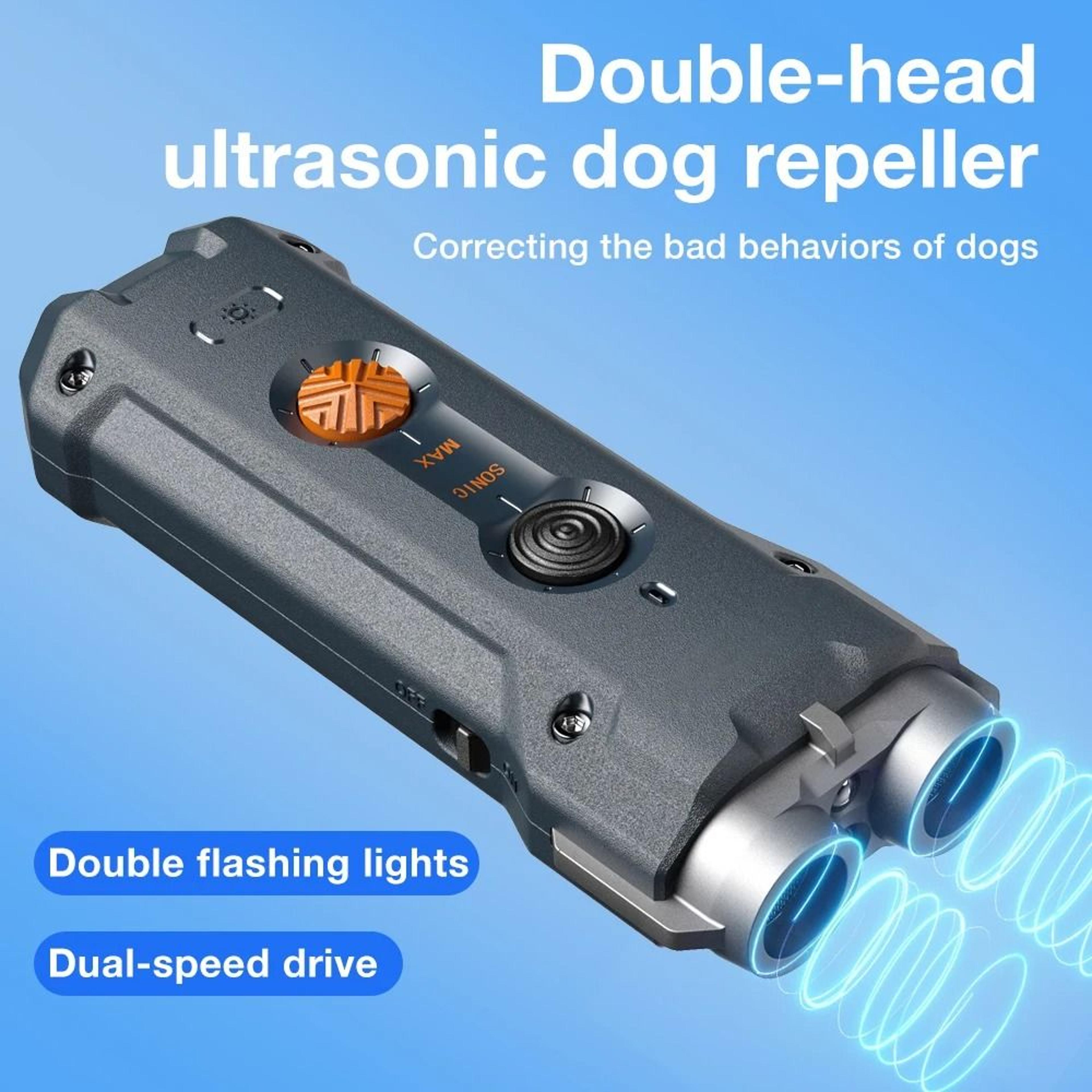 rechargeable ultrasonic dog repellent and anti barking training device handheld deterrent with led flashlight