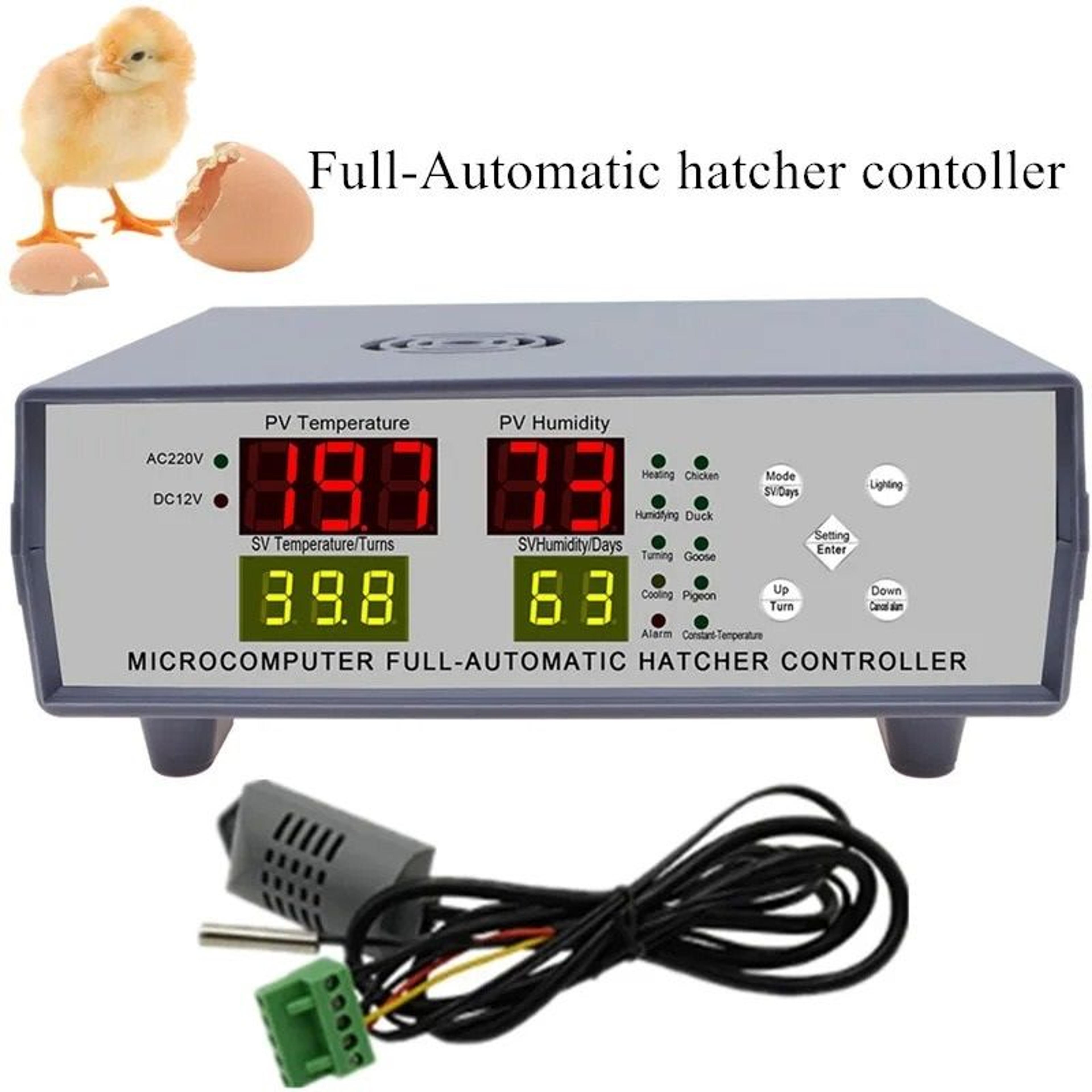 fully automatic microcomputer egg incubator controller system dual power supply hatching thermostat hygrostat switch mod
