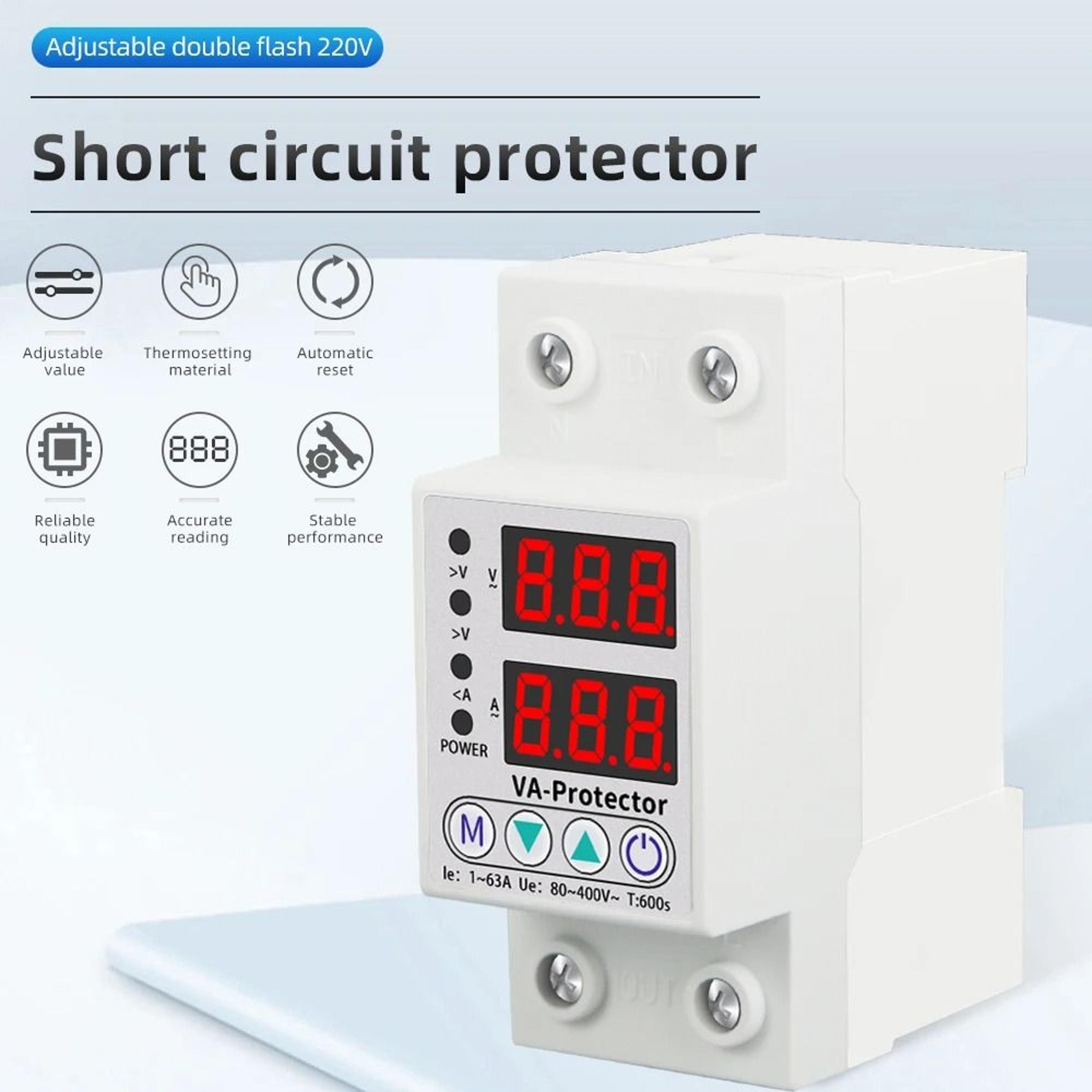 adjustable digital voltage and current relay 220v 40a 63a household circuit surge protector switch with lcd display