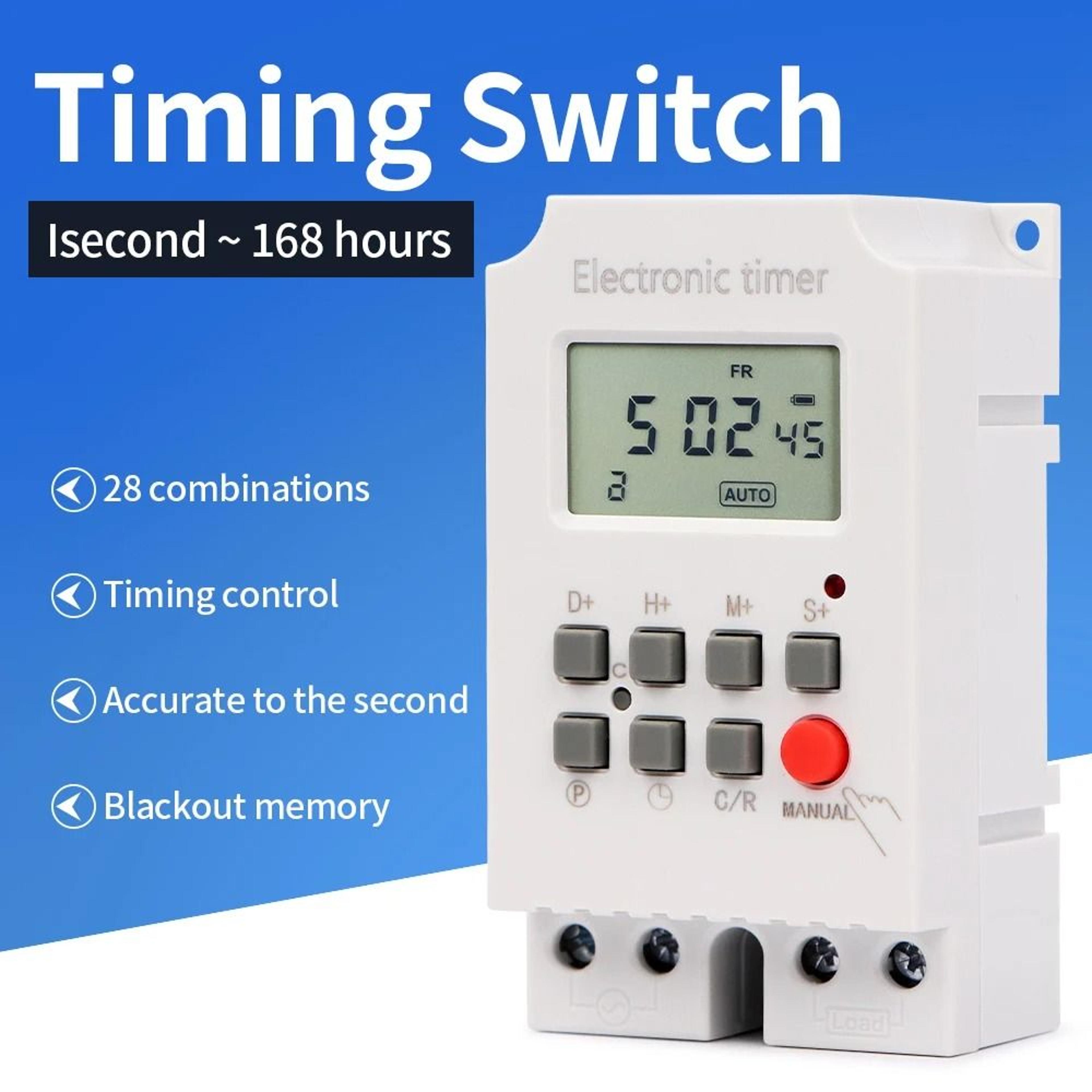 digital weekly timer switch 7 day programmable relay control 220v 25a 30a high load switch with power memory