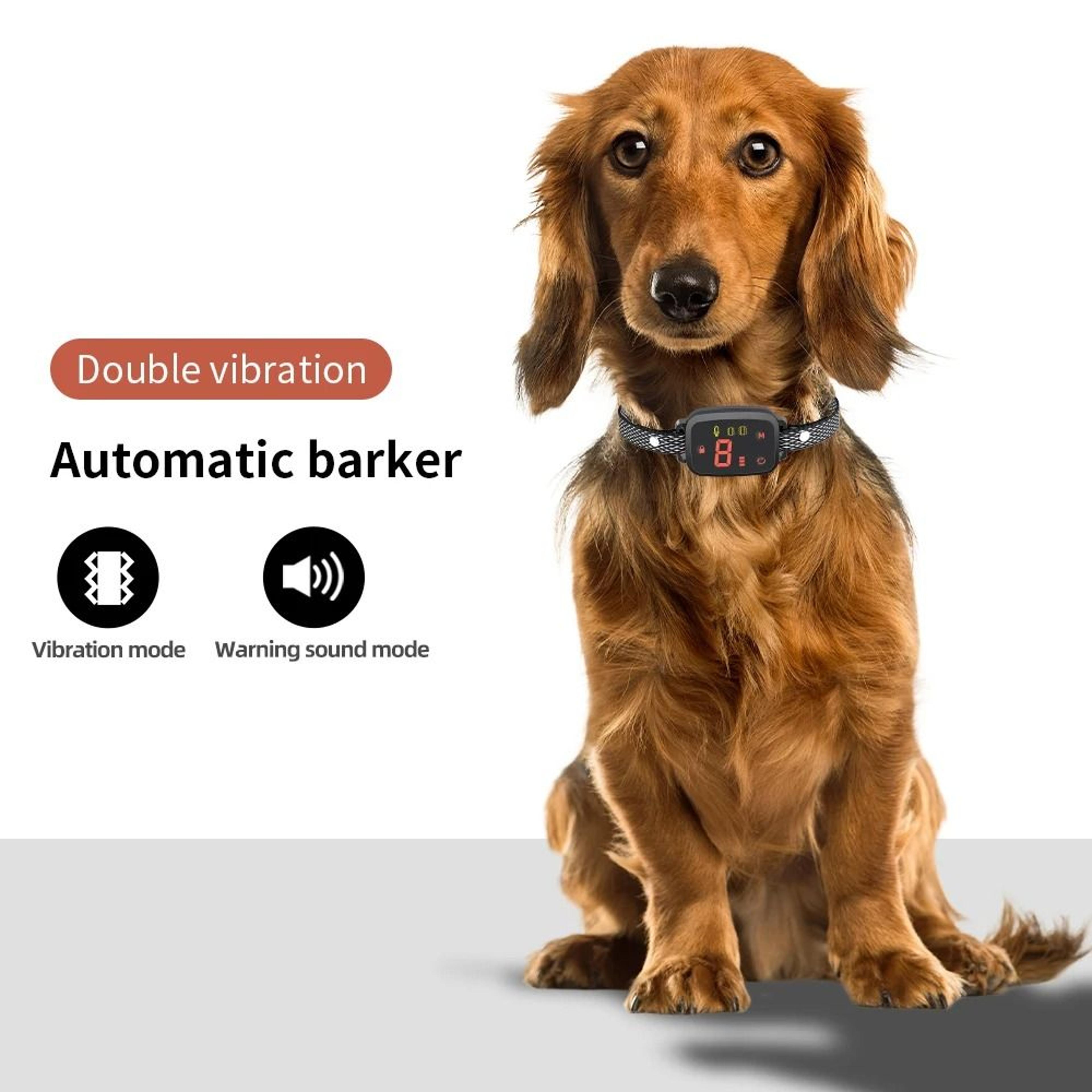 smart automatic anti barking dog collar rechargeable dual vibration device with hd digital display screen