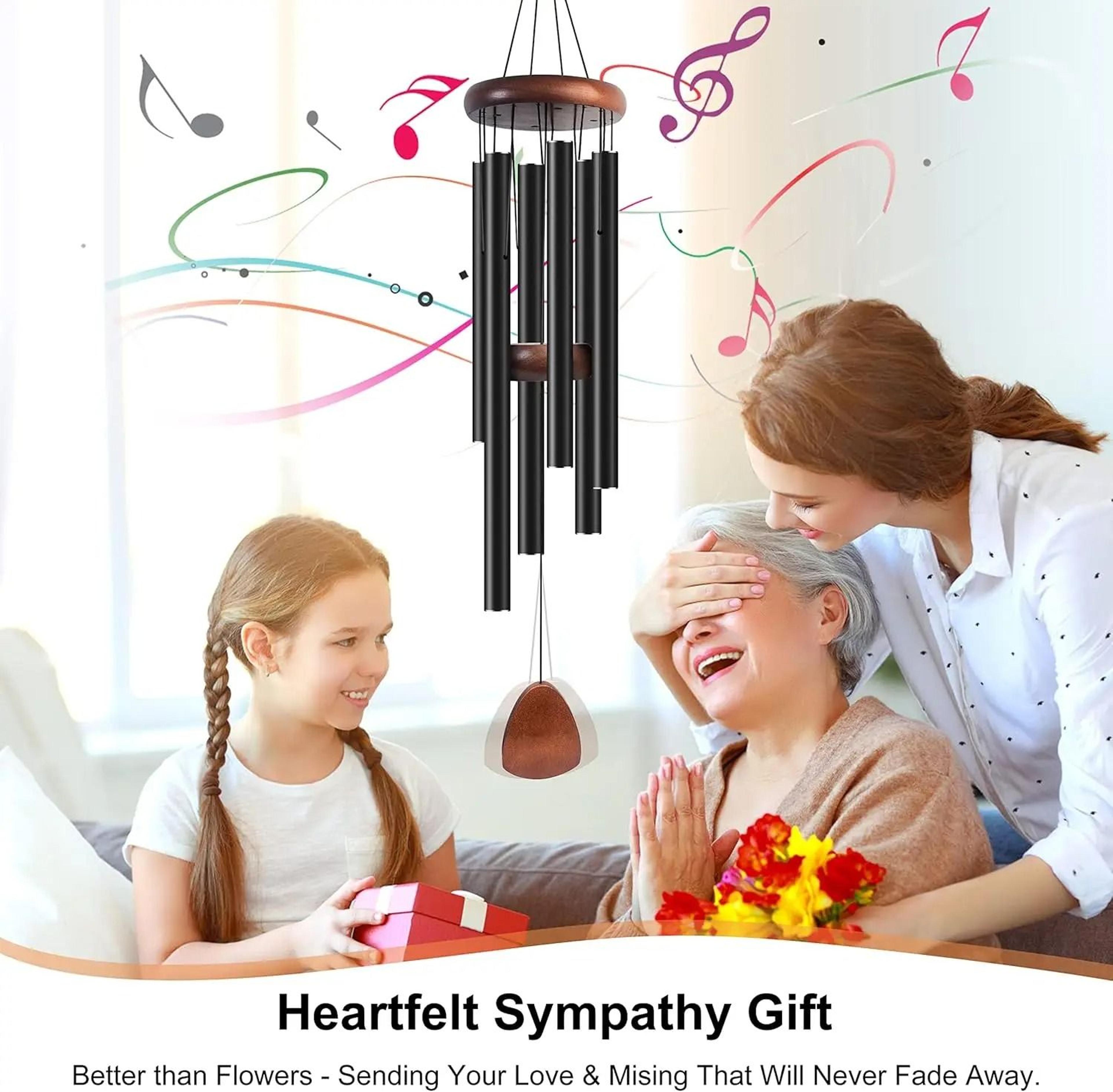 28 inch outdoor wind chimes with 6 tuned metal tubes deep tone wind catcher for yard patio garden home decor