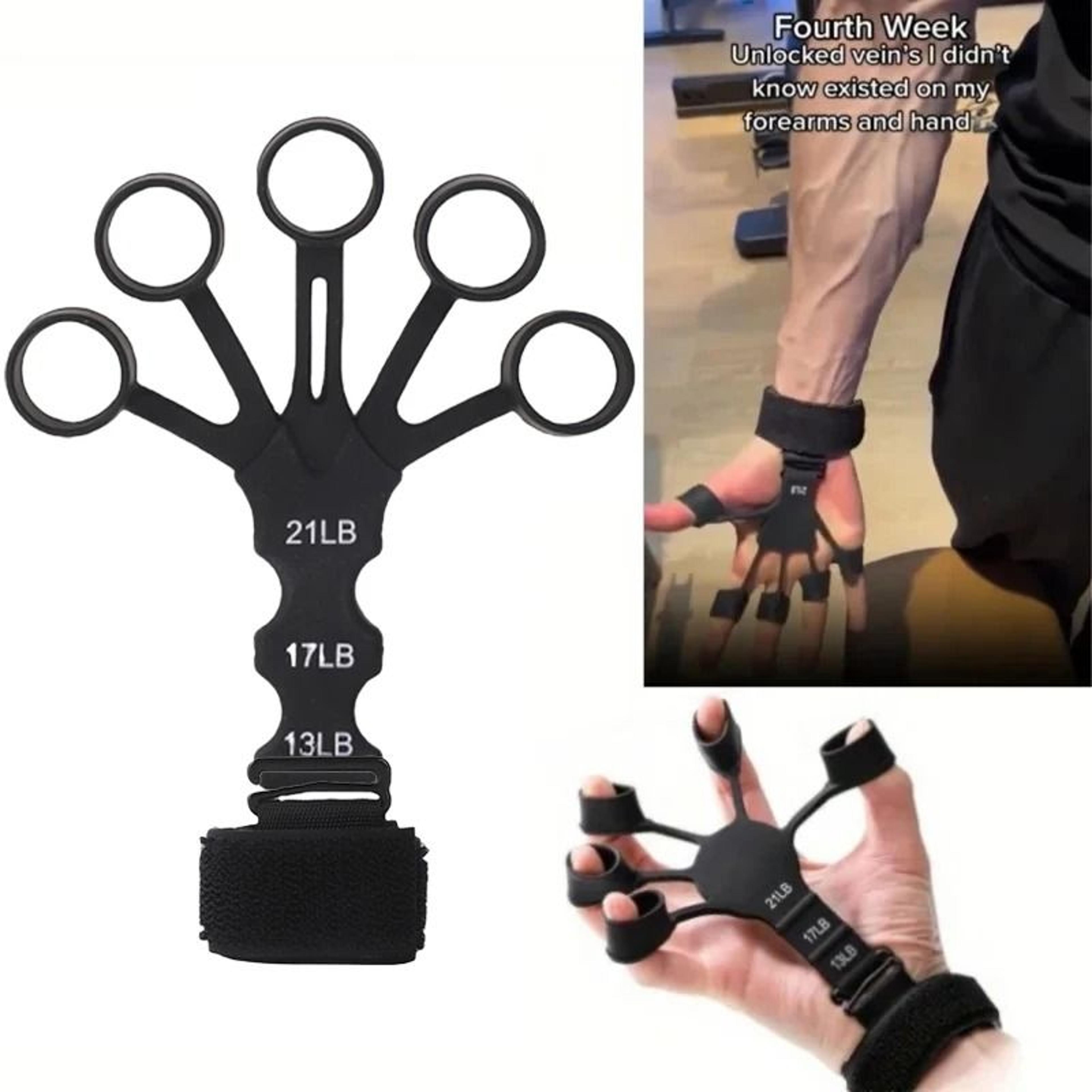 adjustable silicone finger exerciser and hand grip strengthener forearm wrist resistance trainer for fitness and recover