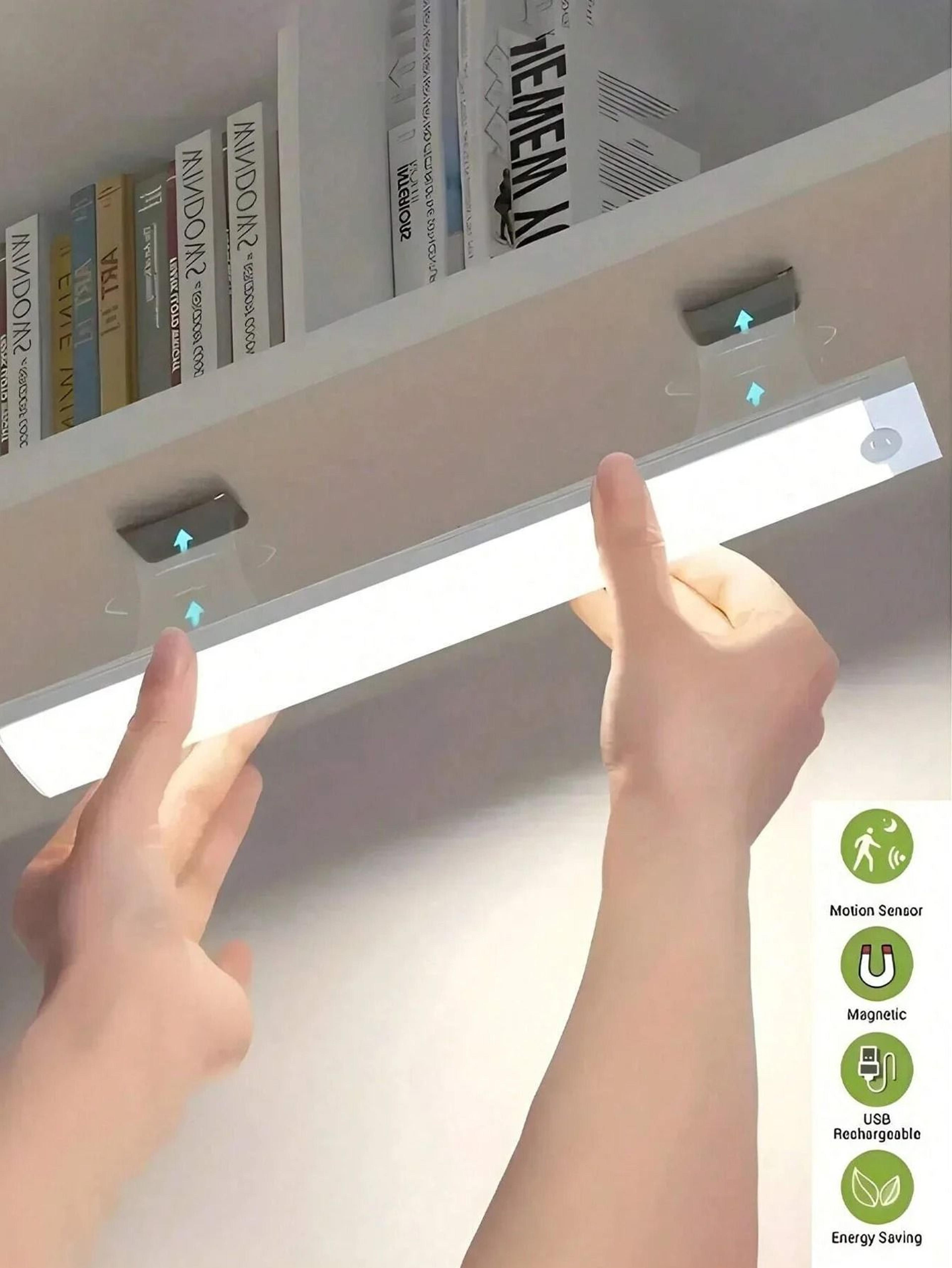 wireless led motion sensor night light type c rechargeable cabinet wardrobe lamp and staircase bar light