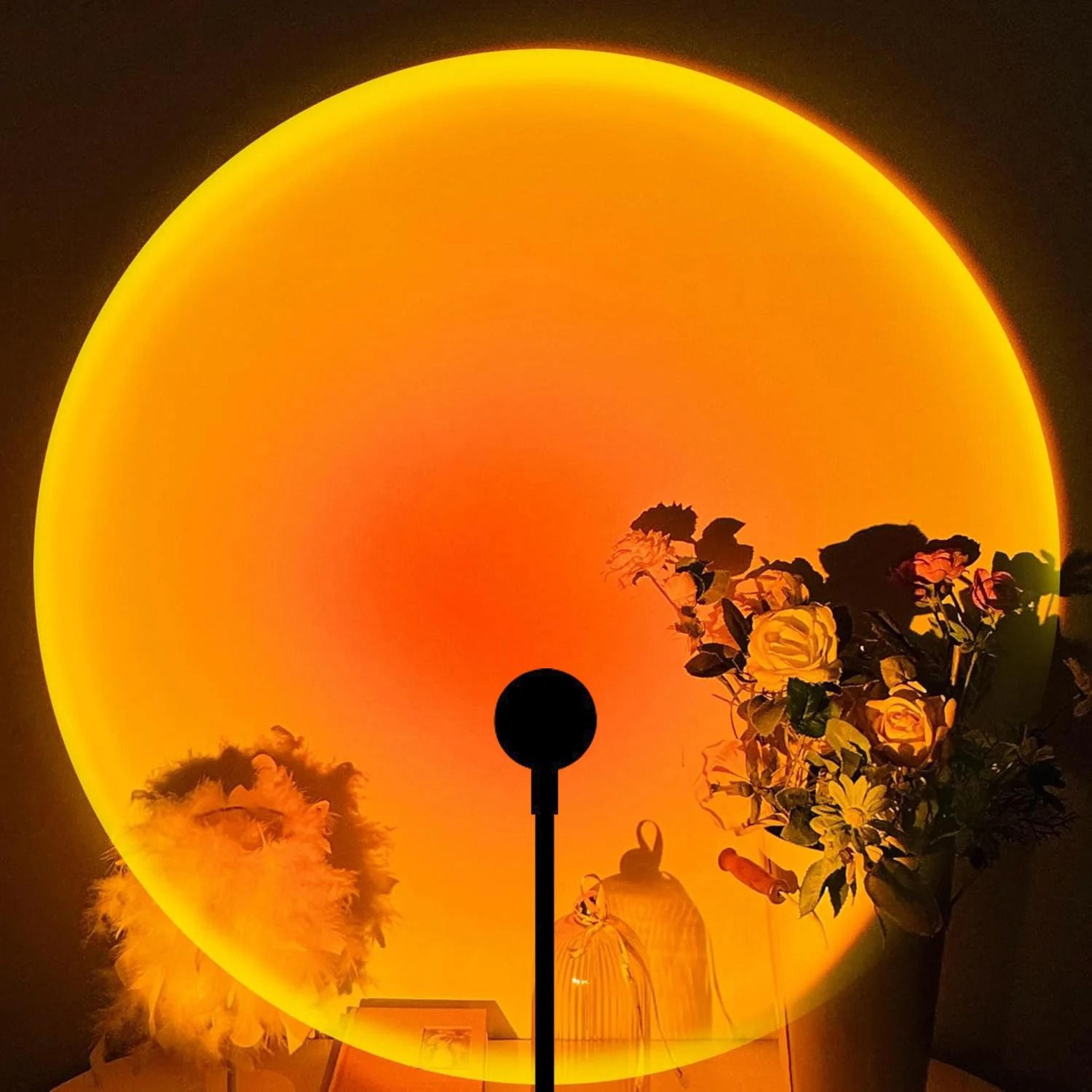 usb sunset lamp led projection night light atmospheric ambient wall projector for home bedroom decor