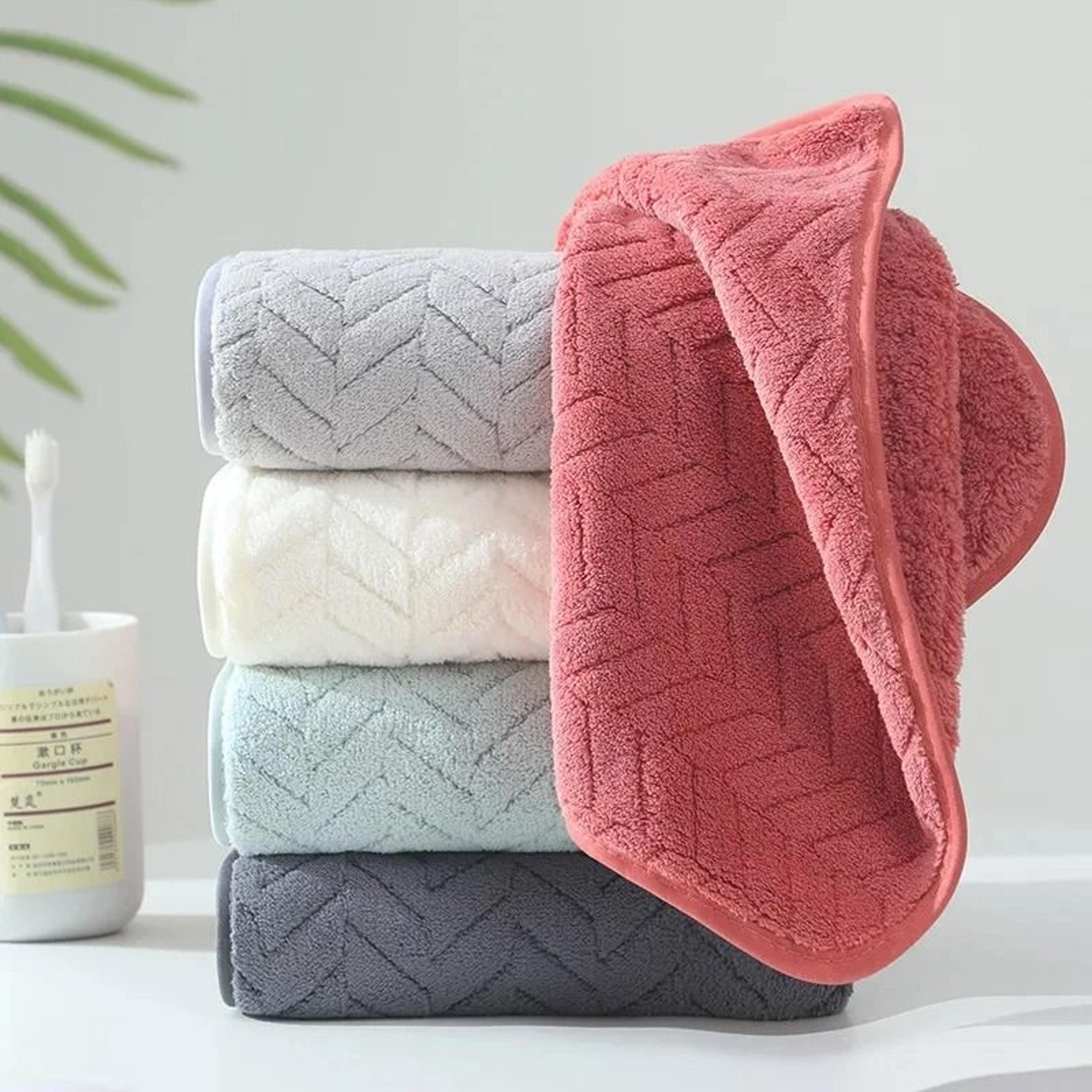 soft absorbent microfiber face and hand towel quick dry non shedding hair bath towel for bathroom fitness and travel