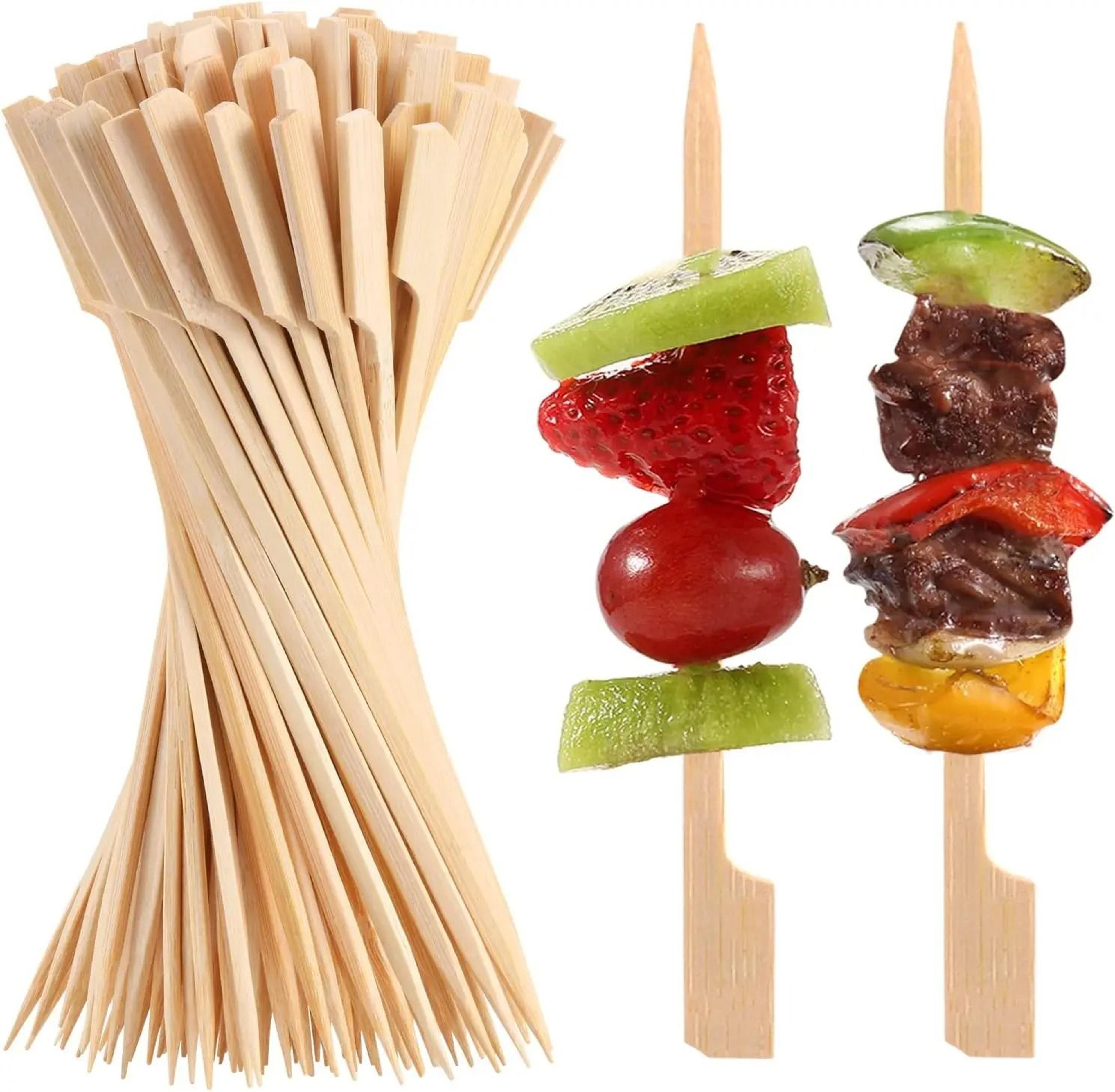 100 pack bamboo cocktail picks and appetizer skewers for food and drinks