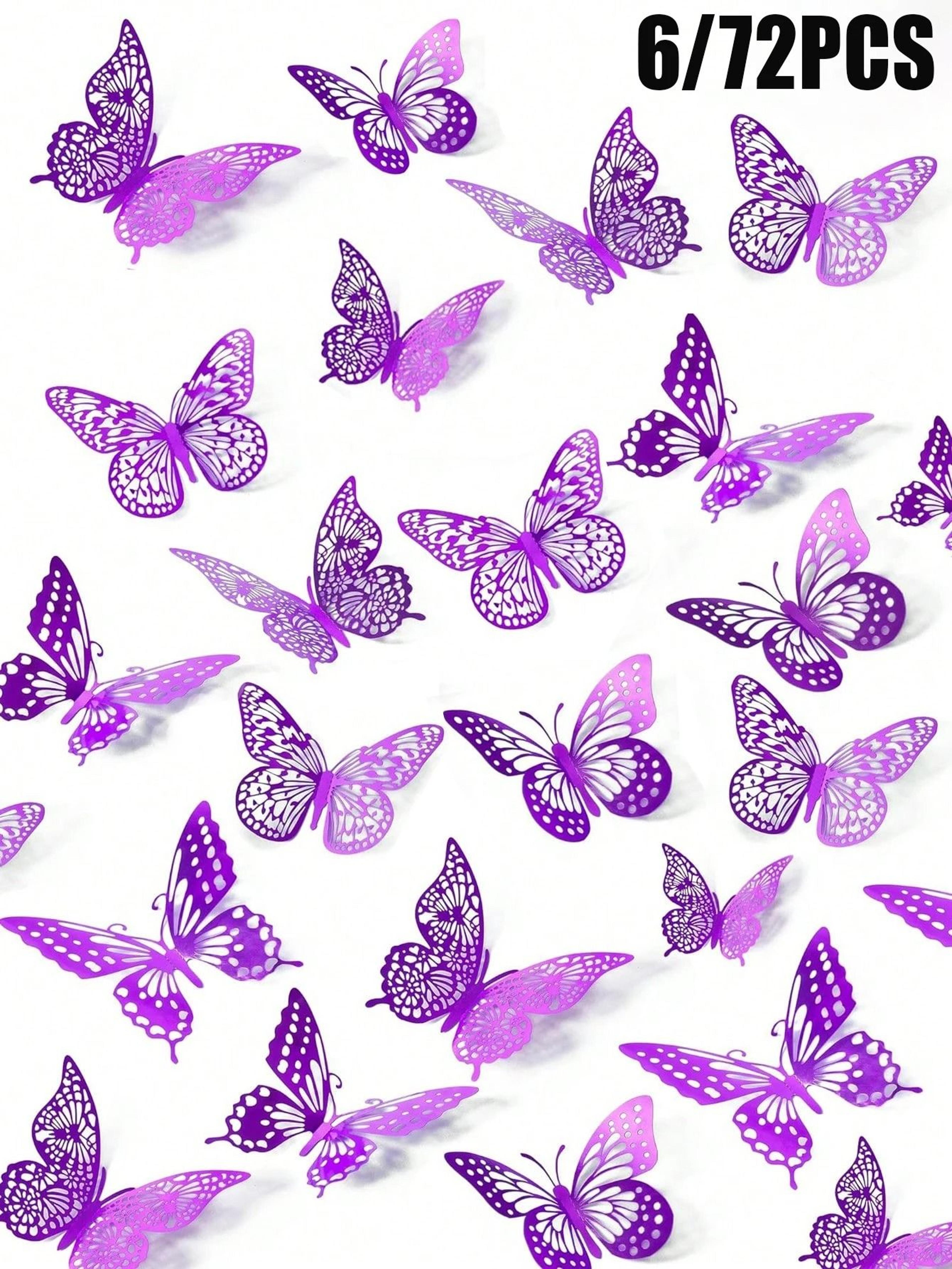 3d butterfly wall stickers removable purple butterfly decors for party and room decor