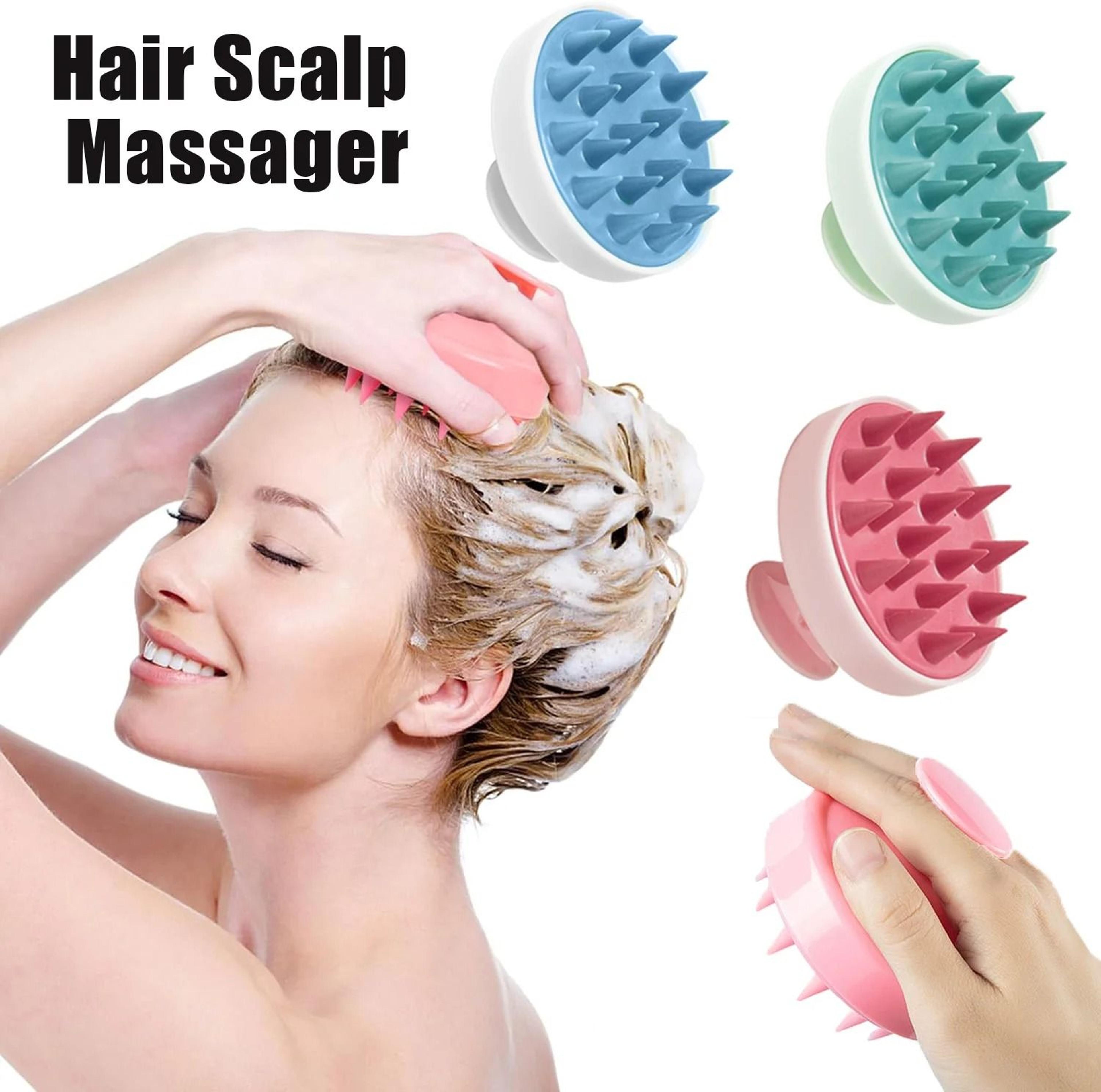 soft silicone scalp massager shampoo brush hair cleansing scrub dandruff removal tool