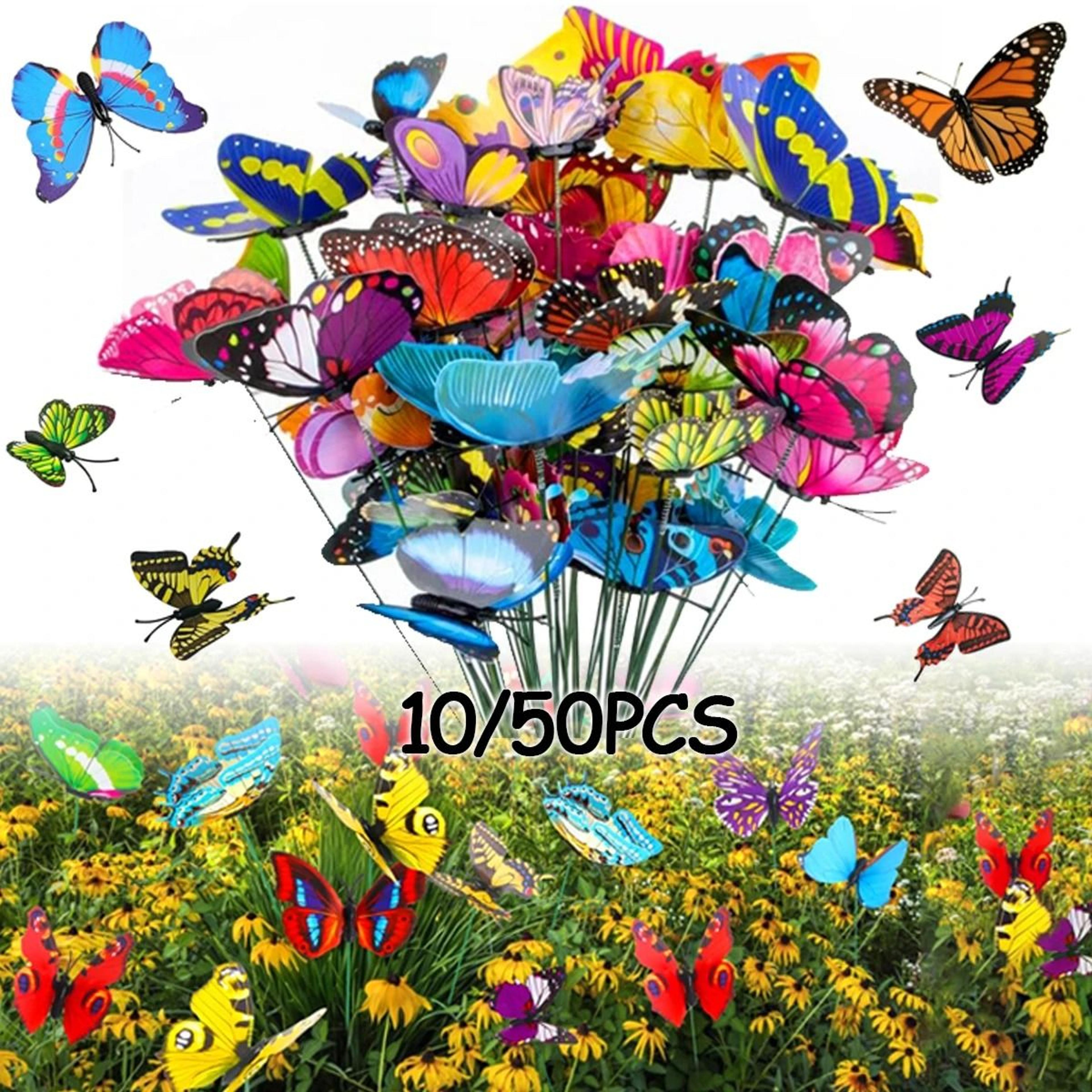 colorful 3d waterproof simulation butterfly stakes for garden patio and flower pot decor