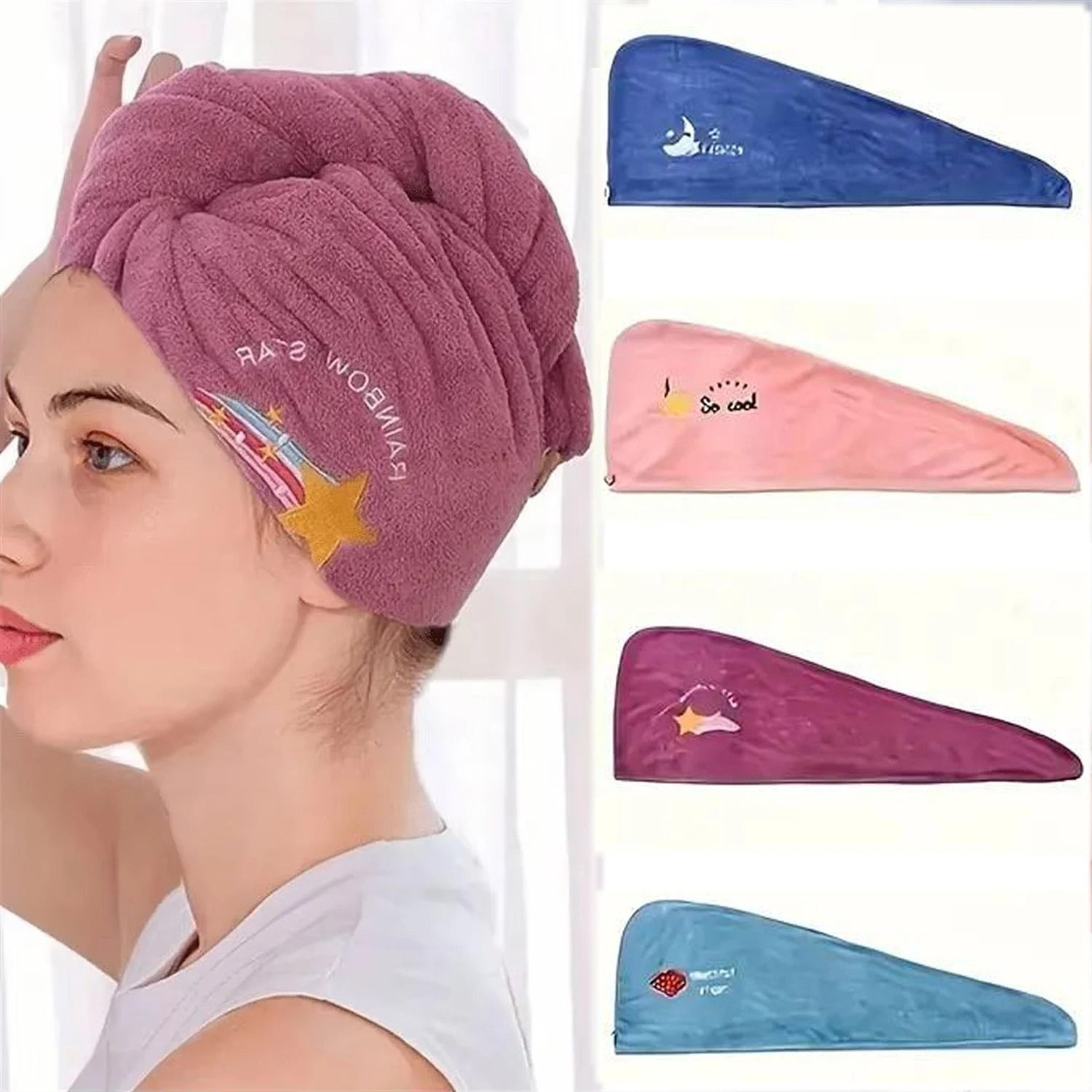 quick dry microfiber hair towel wrap soft coral fleece drying cap turbans