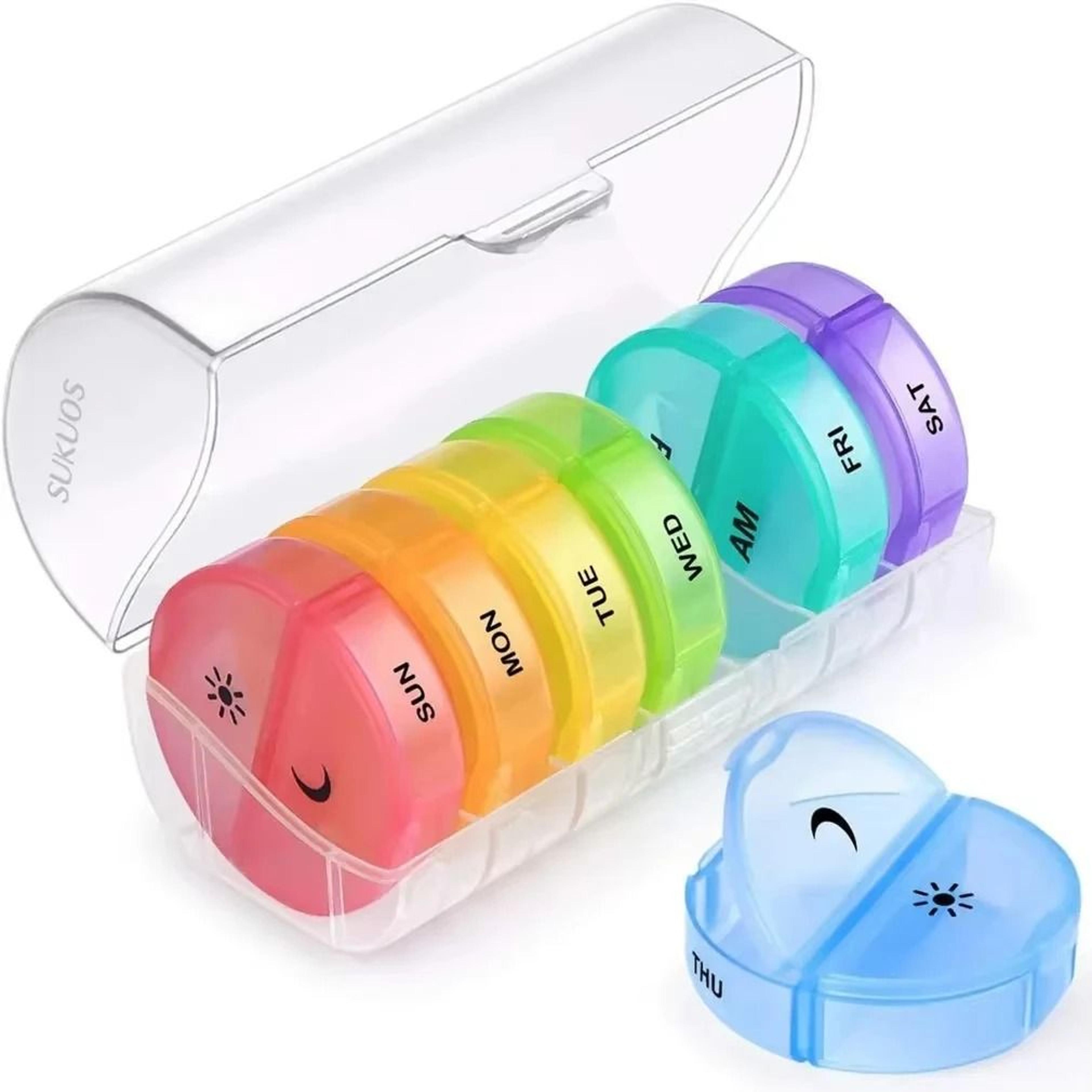 weekly medicine storage organizer pill box holder portable dispenser