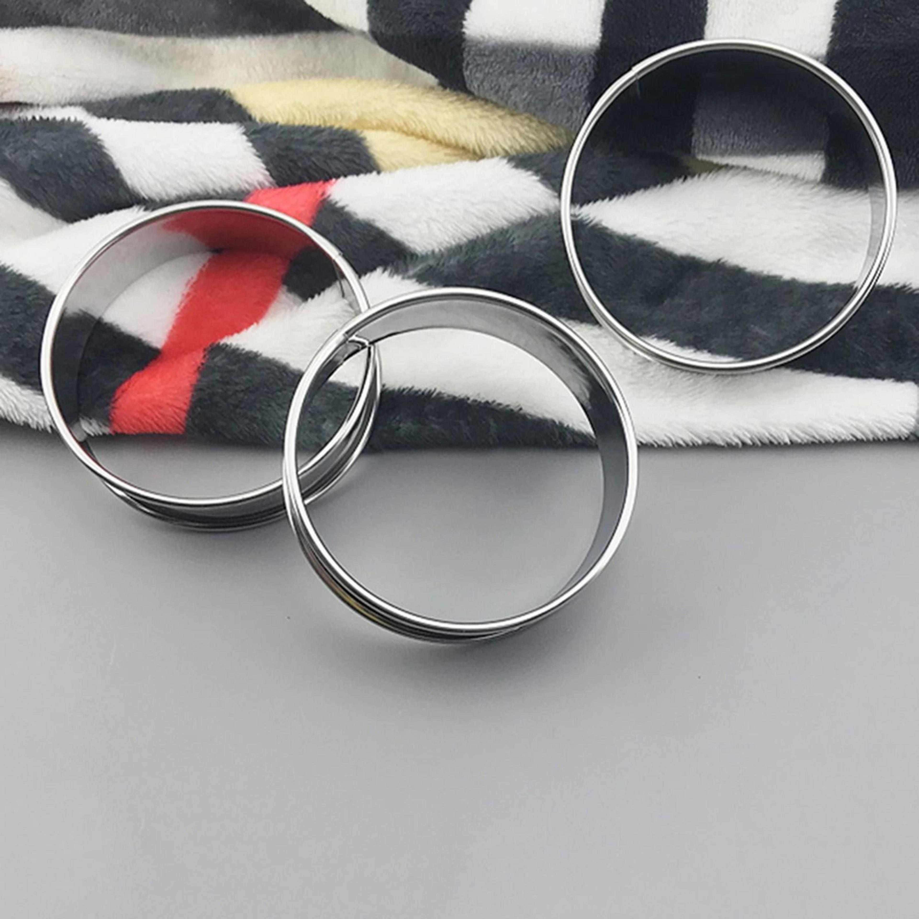 4 pcs stainless steel muffin rings crumpet mold rings for baking