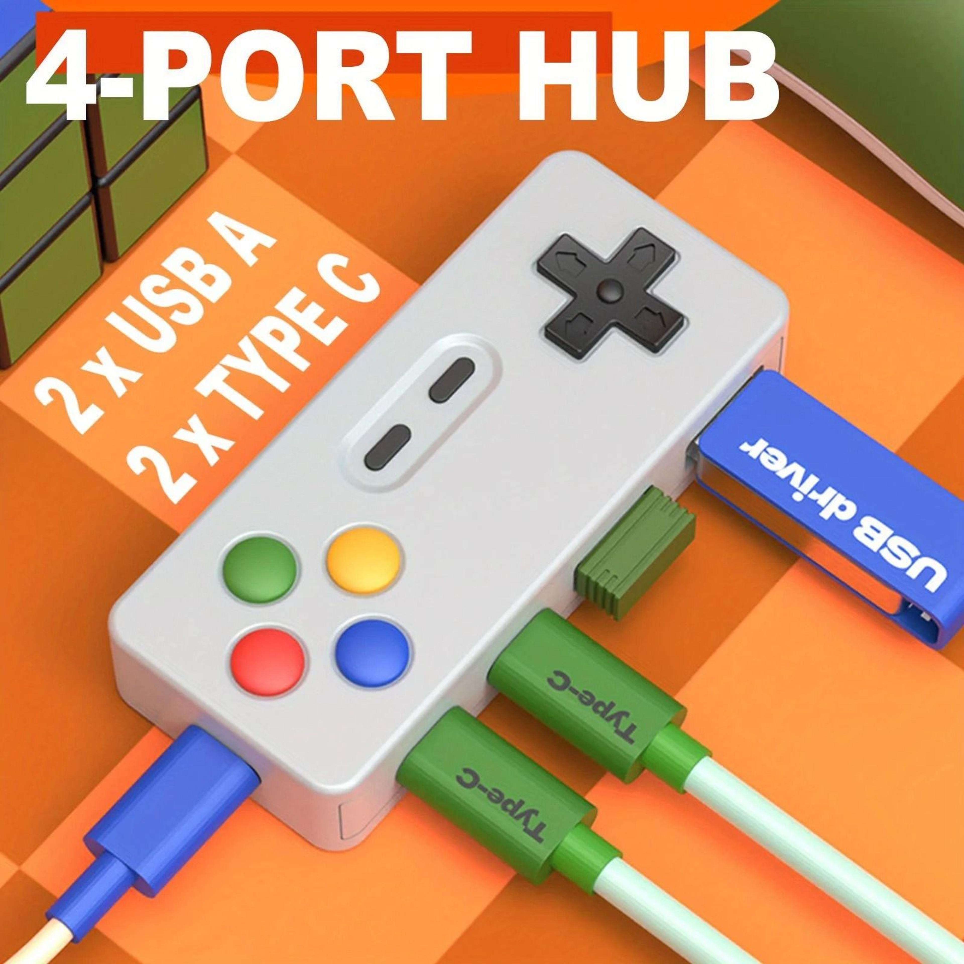 cartoon usb c extension adapter 4 port hub splitter with usb and type c