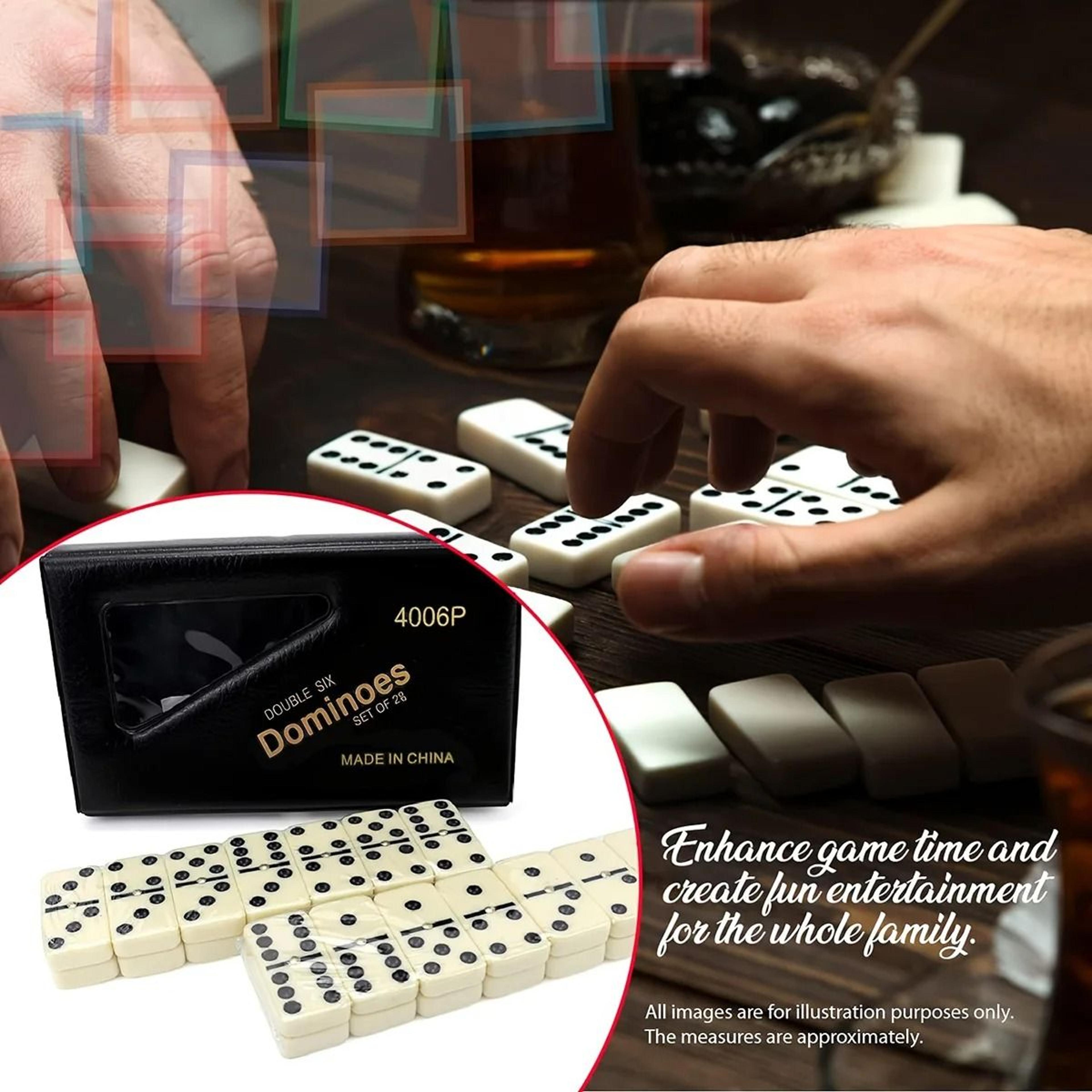 double six dominoes set portable travel table game pvc tile puzzle toy