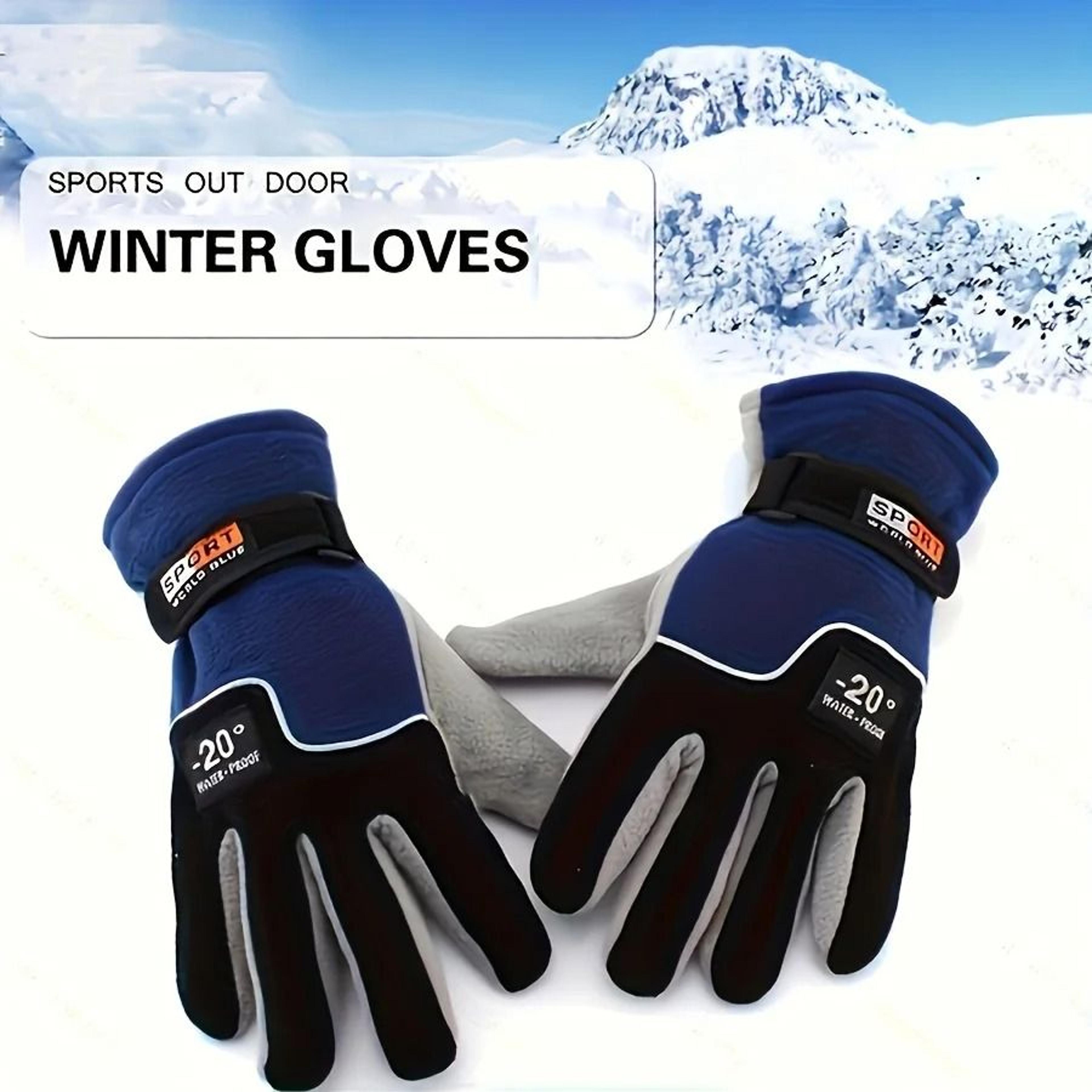 winter thermal fleece full finger gloves windproof warm outdoor sports unisex