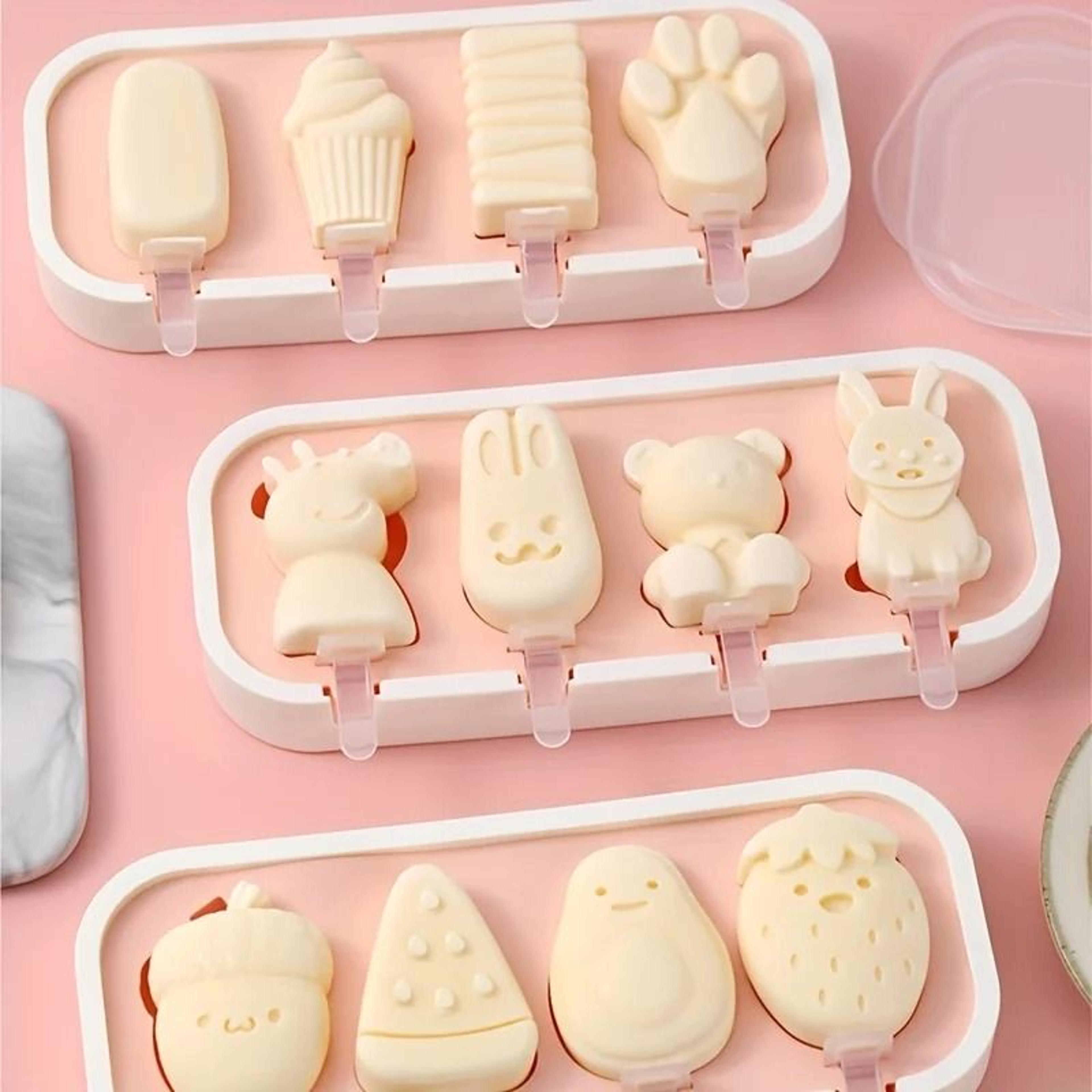 silicone ice pop mold diy homemade ice cream popsicle maker cartoon shapes