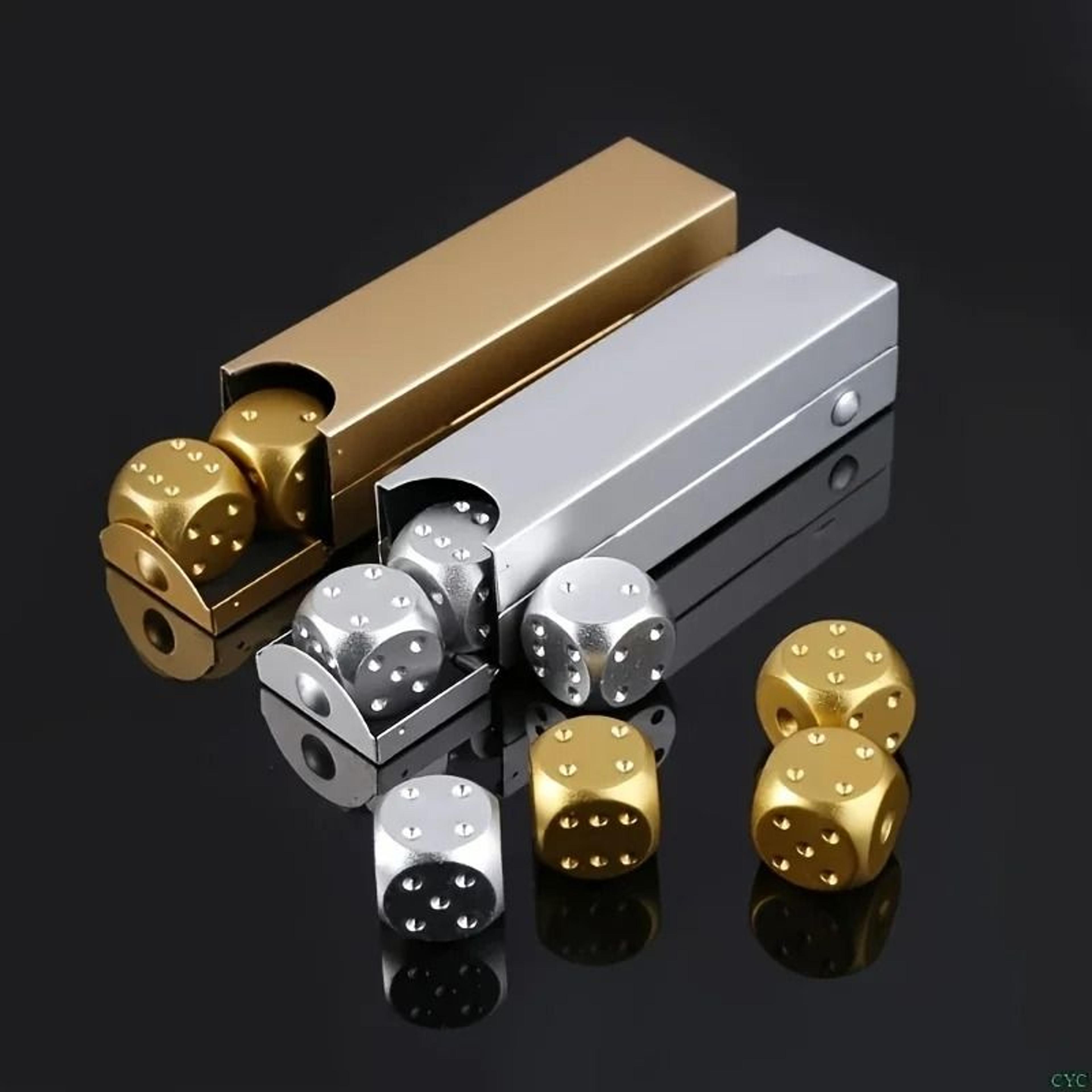 aluminum alloy metal dice set portable six sided tabletop gaming dice