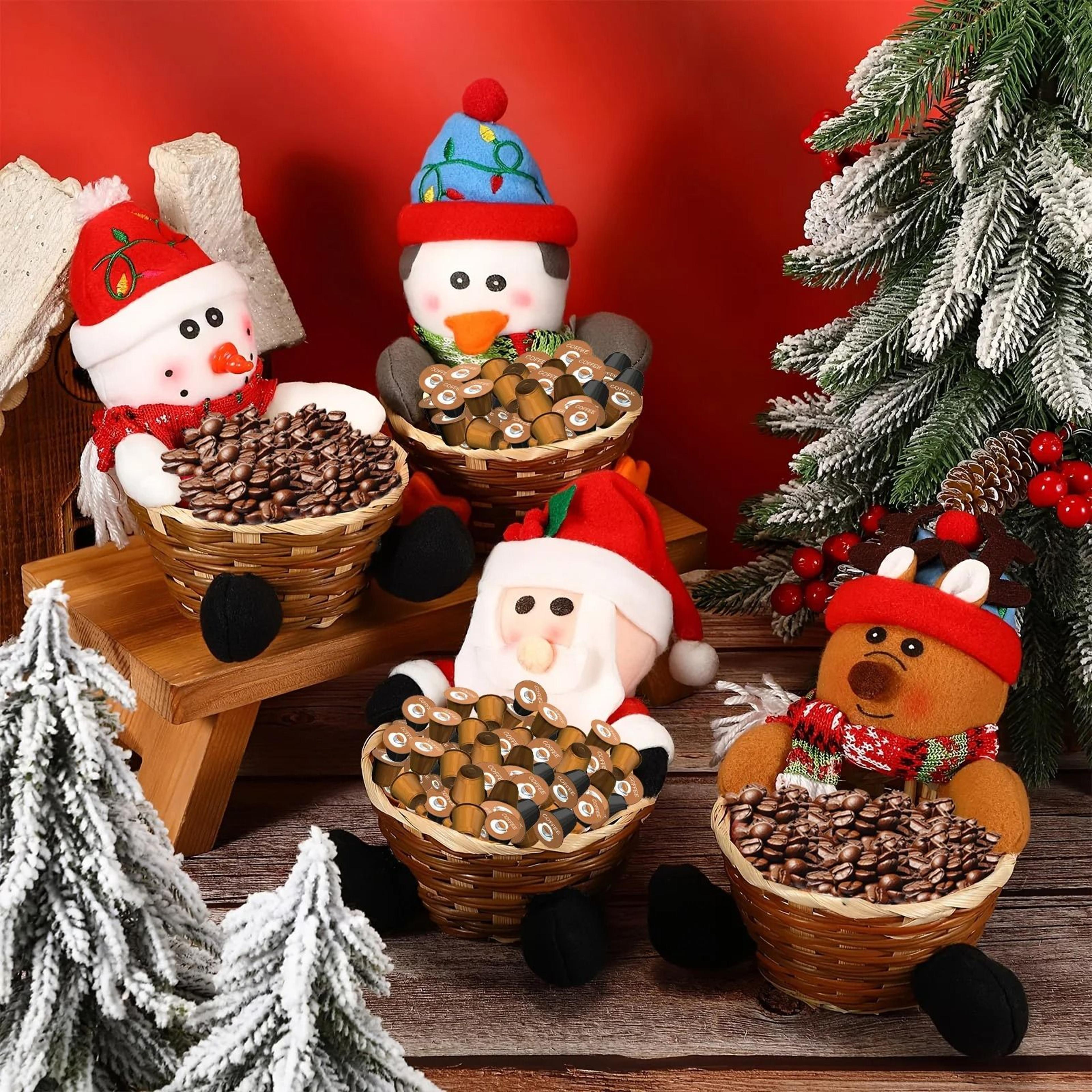 christmas decoration woven candy basket decorative tabletop xmas gift storage