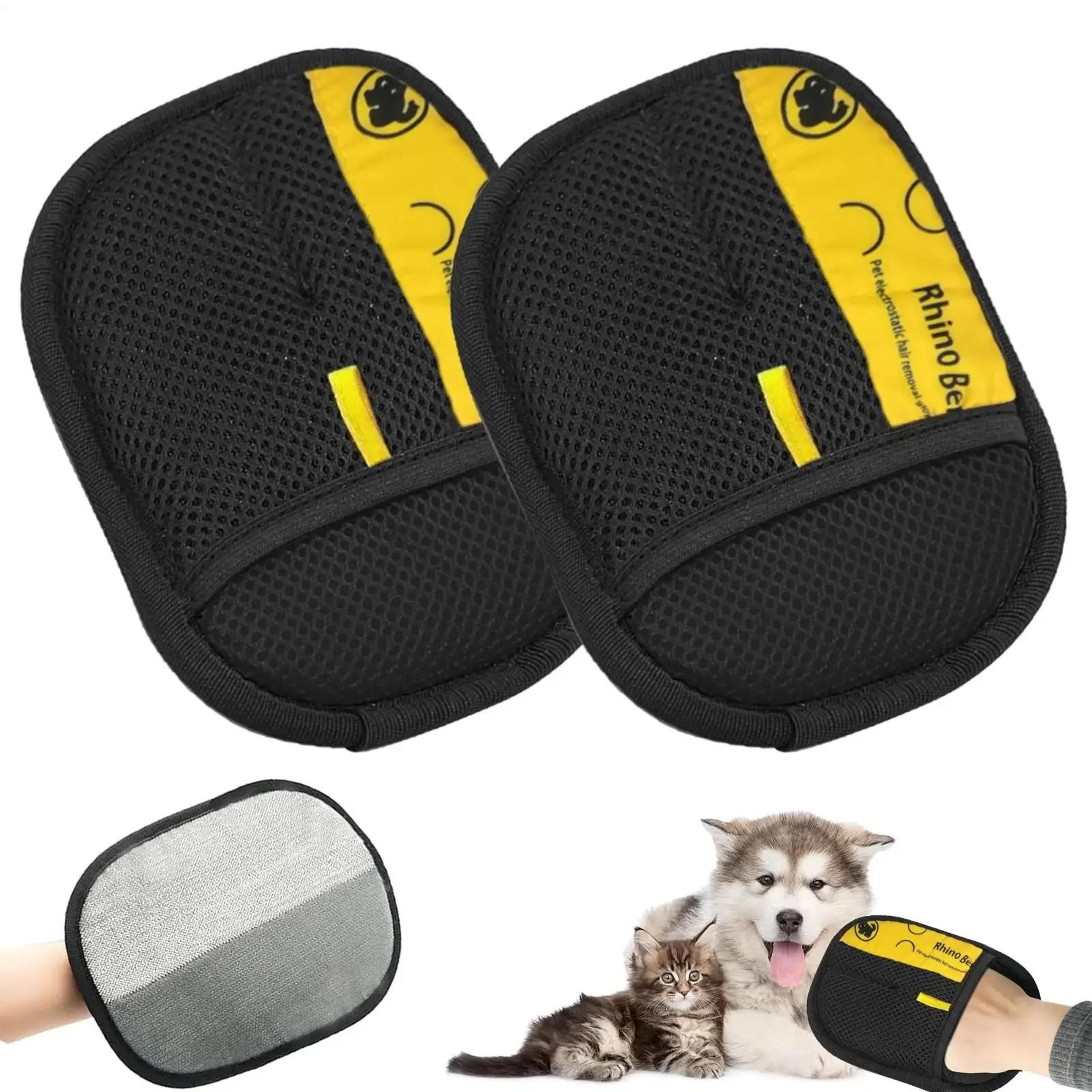2 piece double sided cat grooming gloves pet hair removal brush electrostatic cleaning mitt