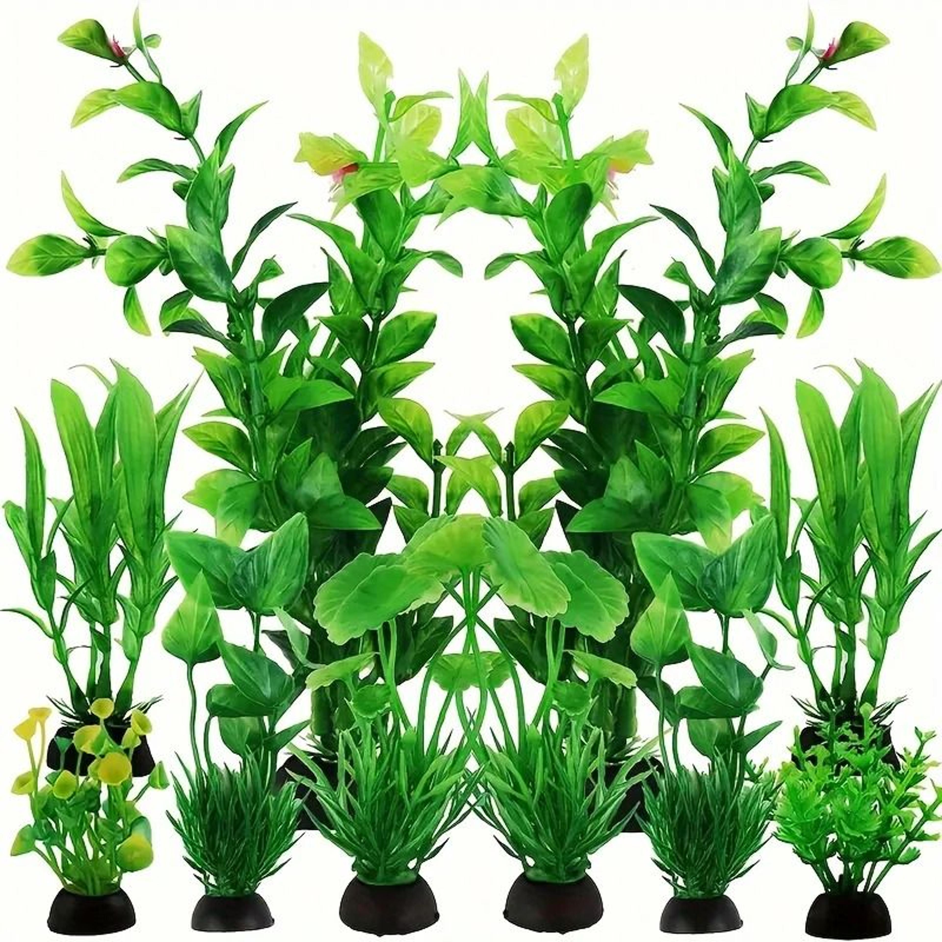 10 piece vibrant green artificial water grass plastic plant set for fish tank decor