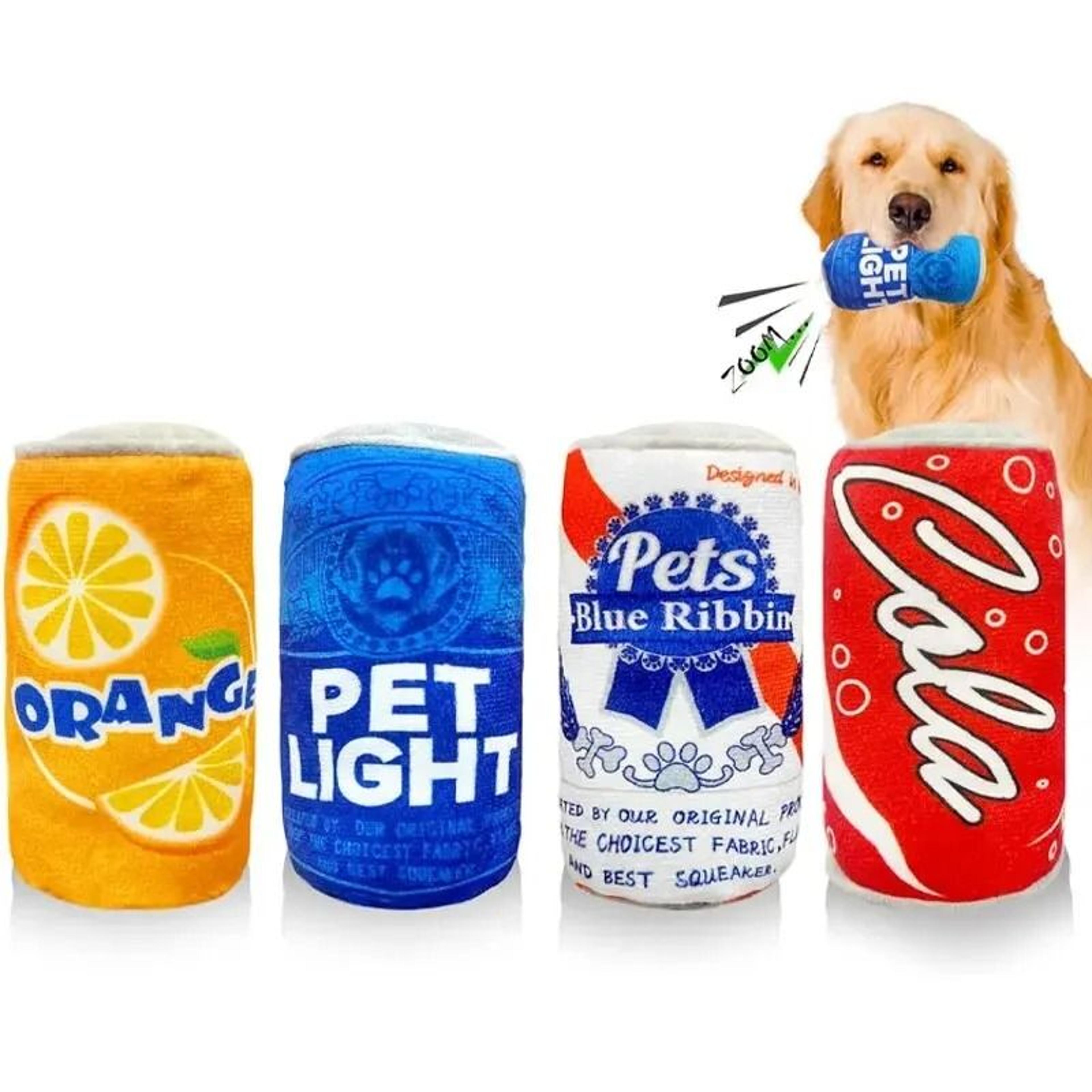 funny plush squeaky beer bottle dog toy bite-resistant boredom relief chew toy