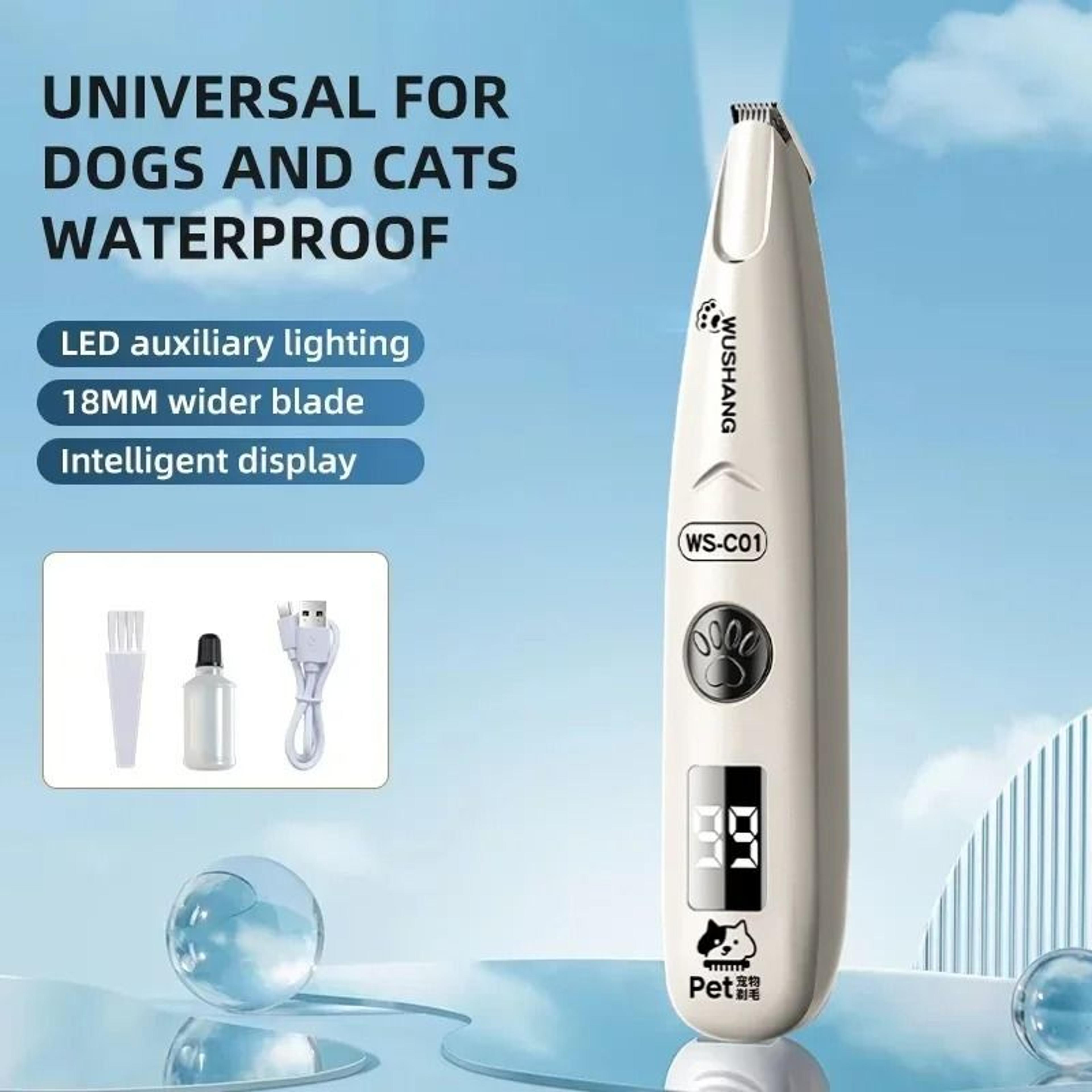 pet foot hair trimmer electric dog paw shaver with led light waterproof low noise trimmer for cat dog face paw ear