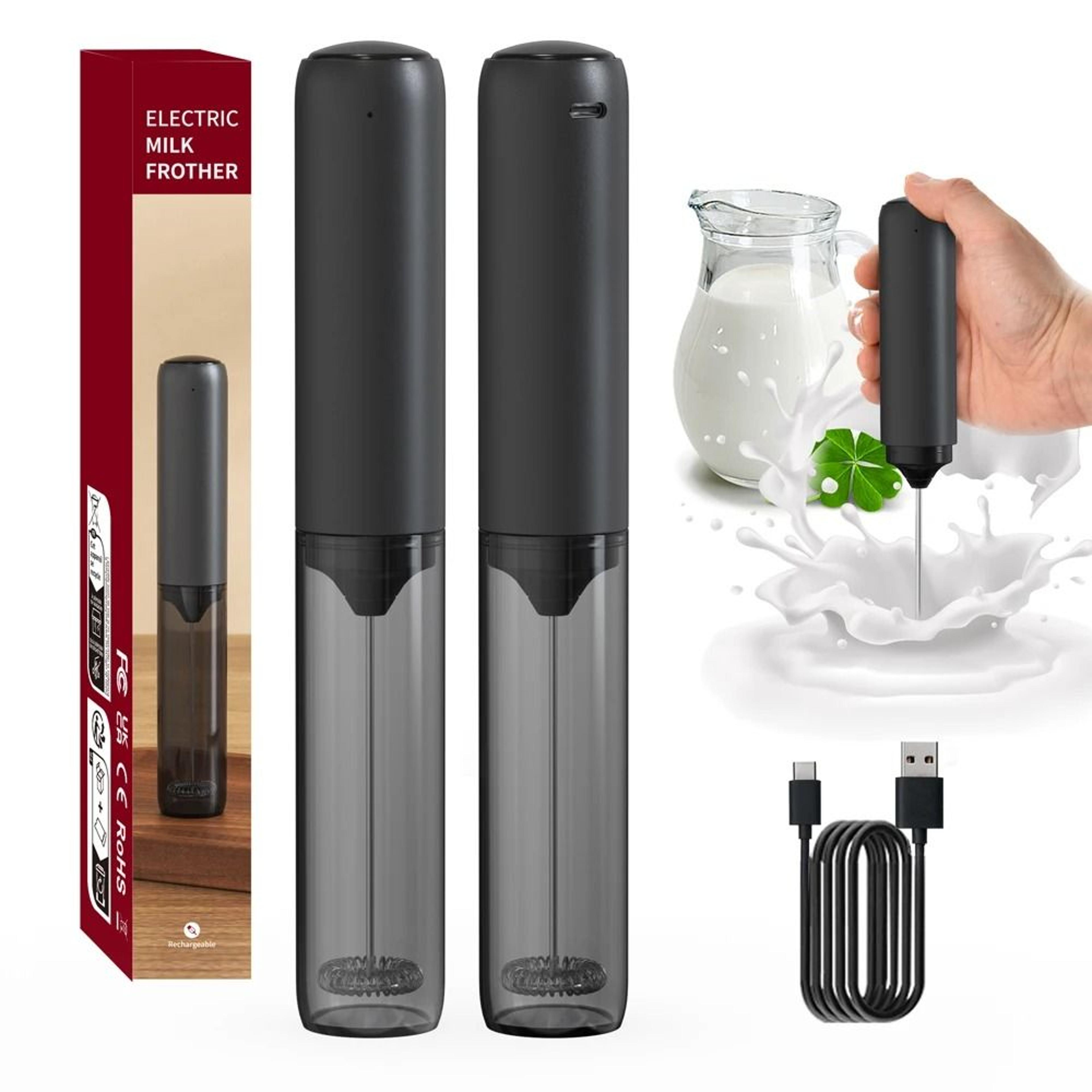 handheld electric milk frother rechargeable foam maker & drink mixer whisk for coffee & lattes