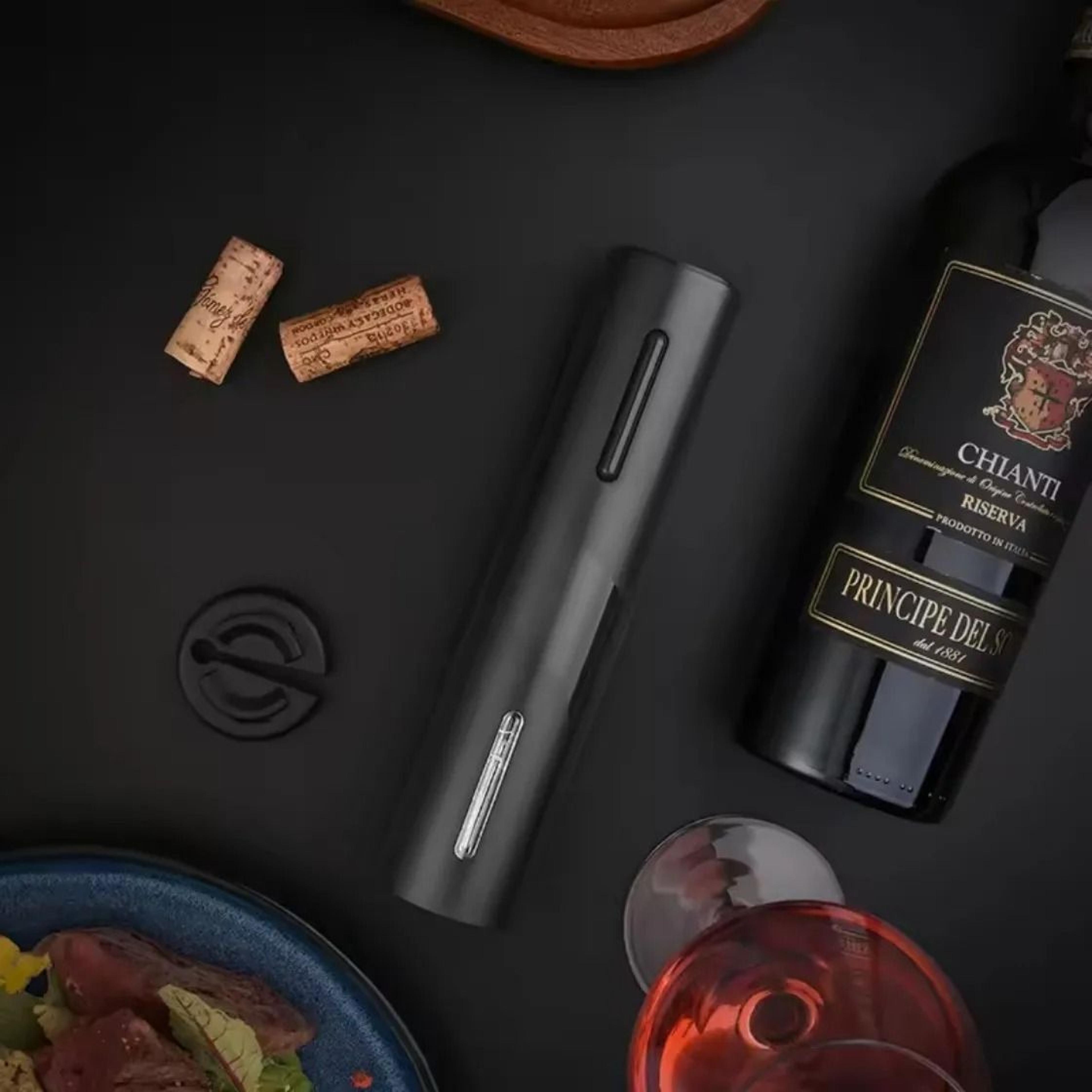 automatic electric wine opener battery-operated corkscrew screwpull with foil cutter