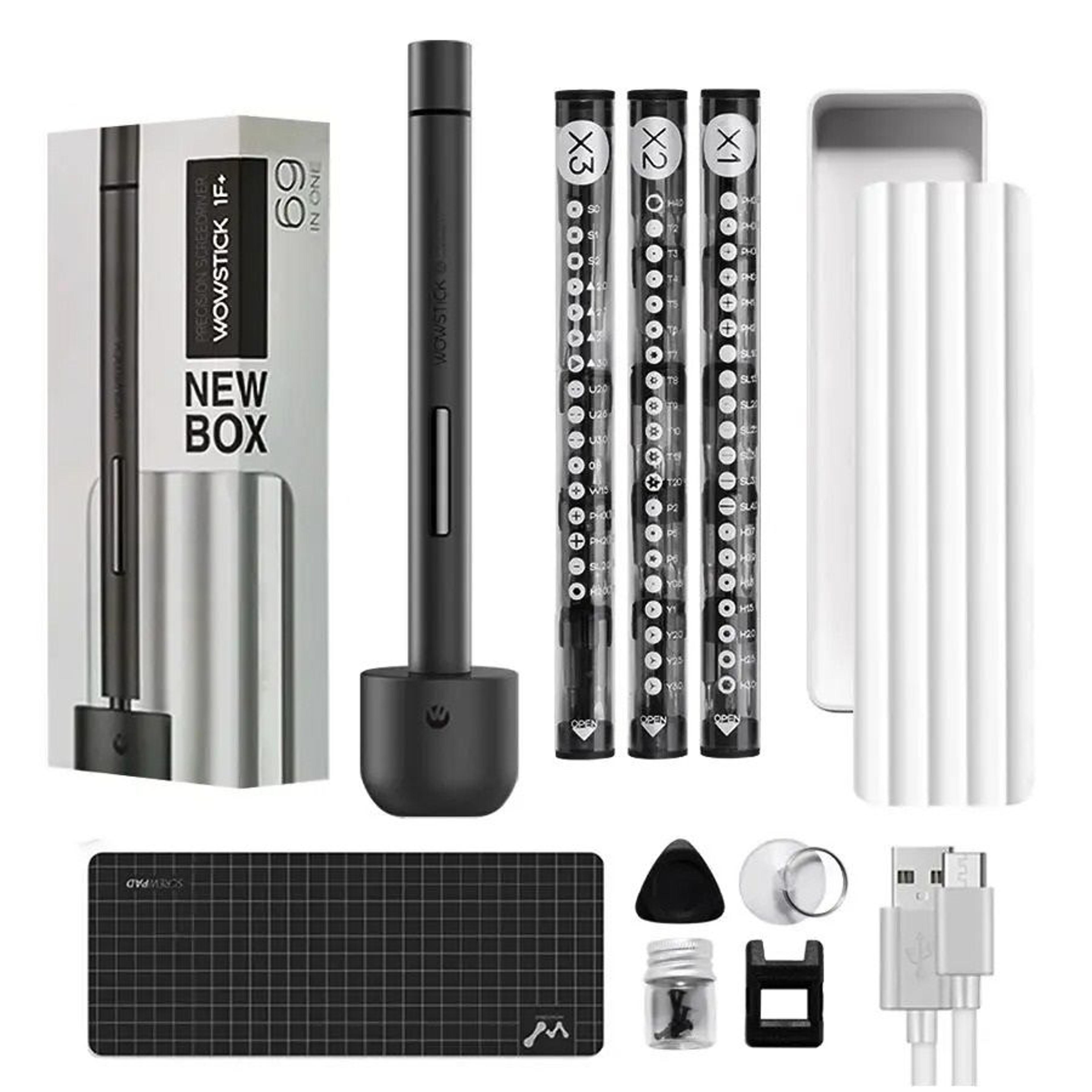 64-in-1 precision electric screwdriver cordless driver kit with led lights & magnetic pad