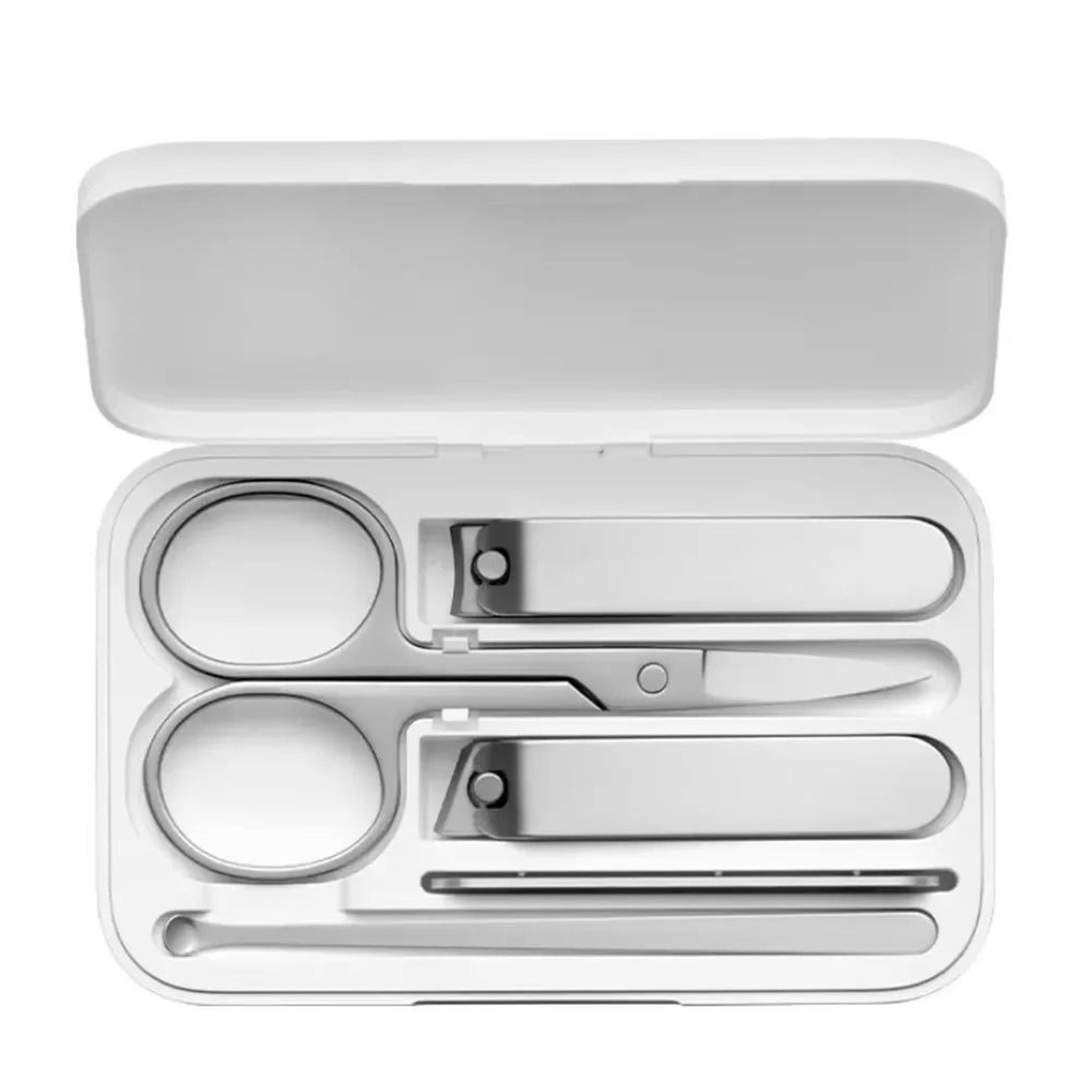 5-piece stainless steel nail clipper set portable grooming kit with magnetic storage case