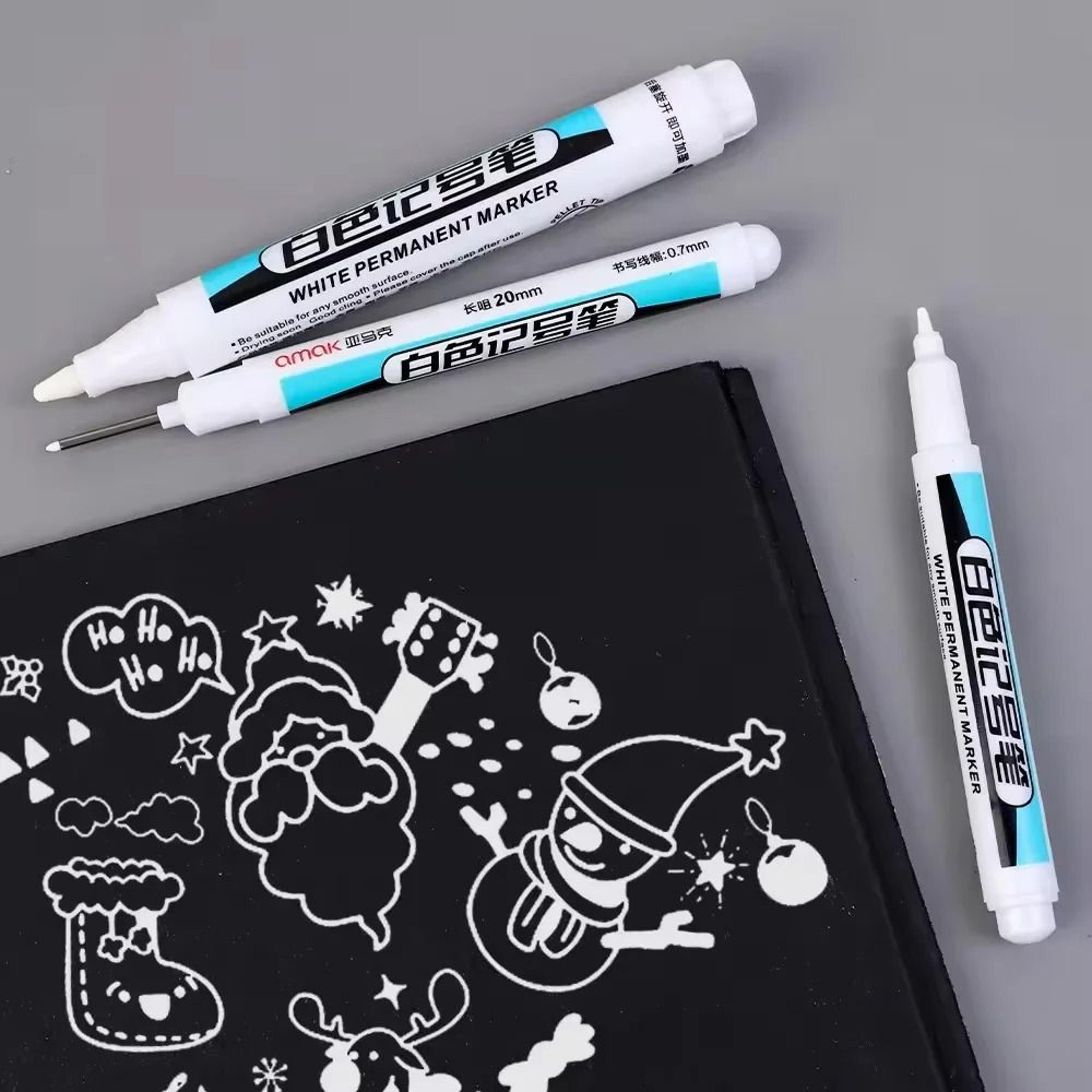 waterproof white oily paint marker pen for glass metal tire and wood surface art