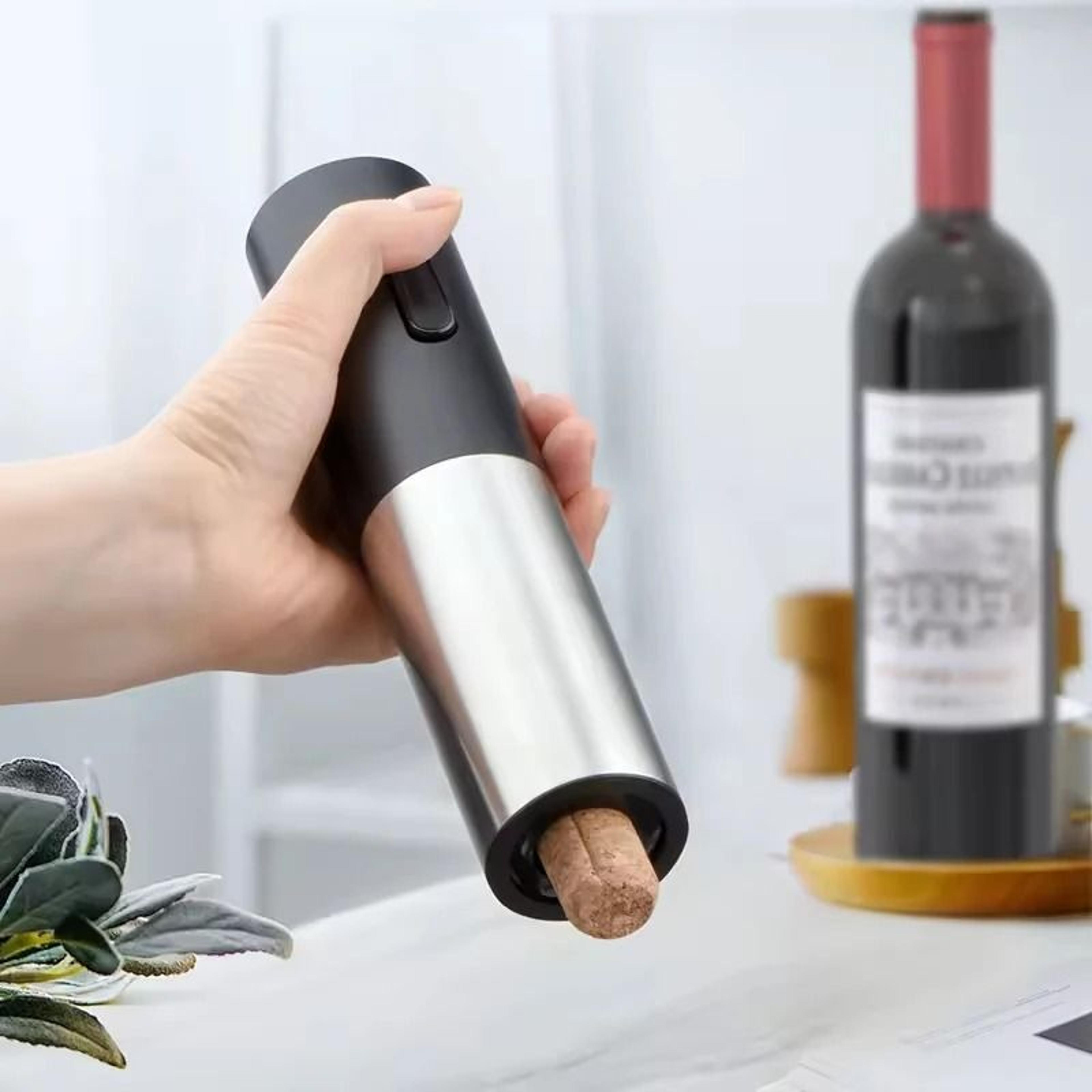 automatic electric bottle opener set for wine corks and beer caps