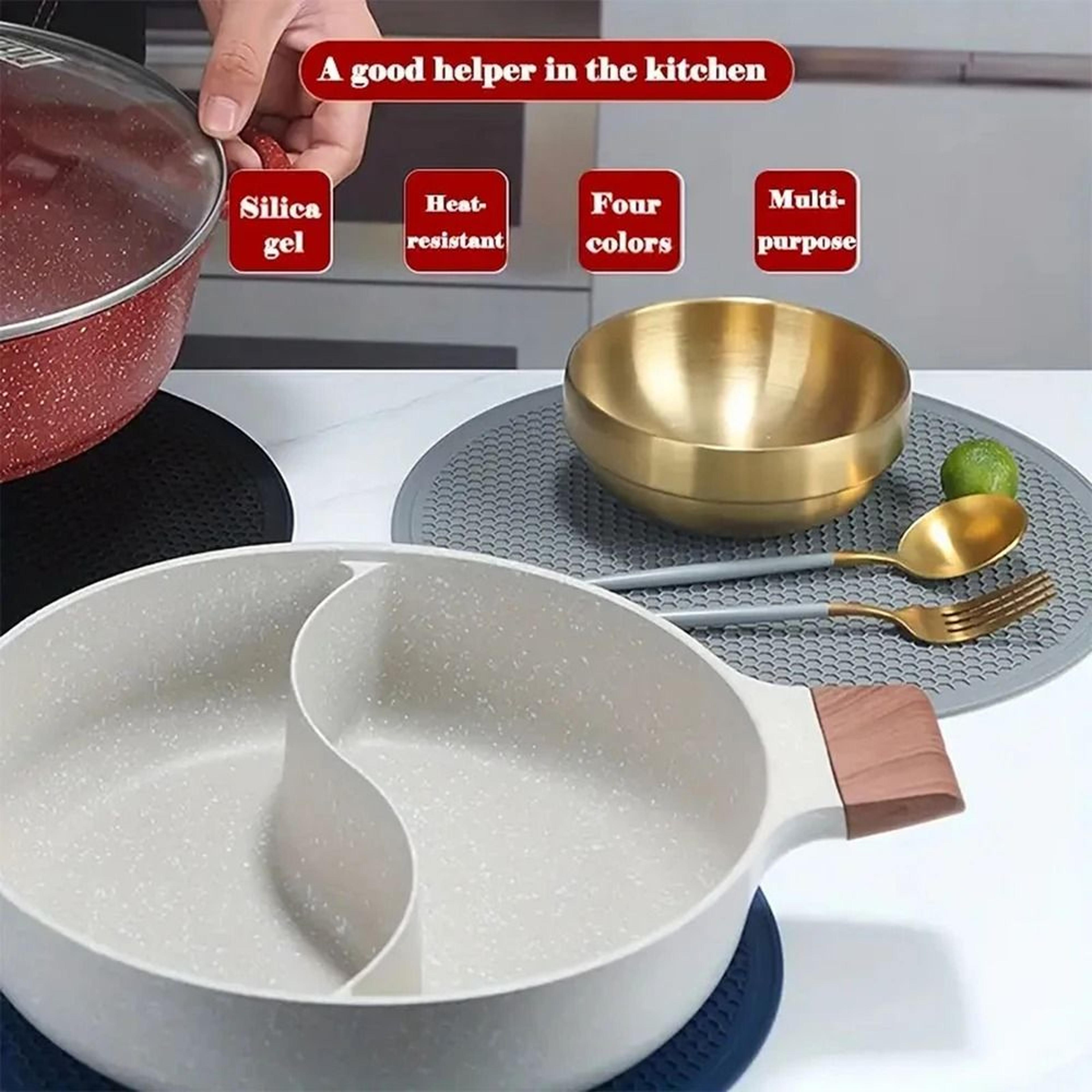 heat resistant round silicone microwave mat and anti scald hot pot holder coaster