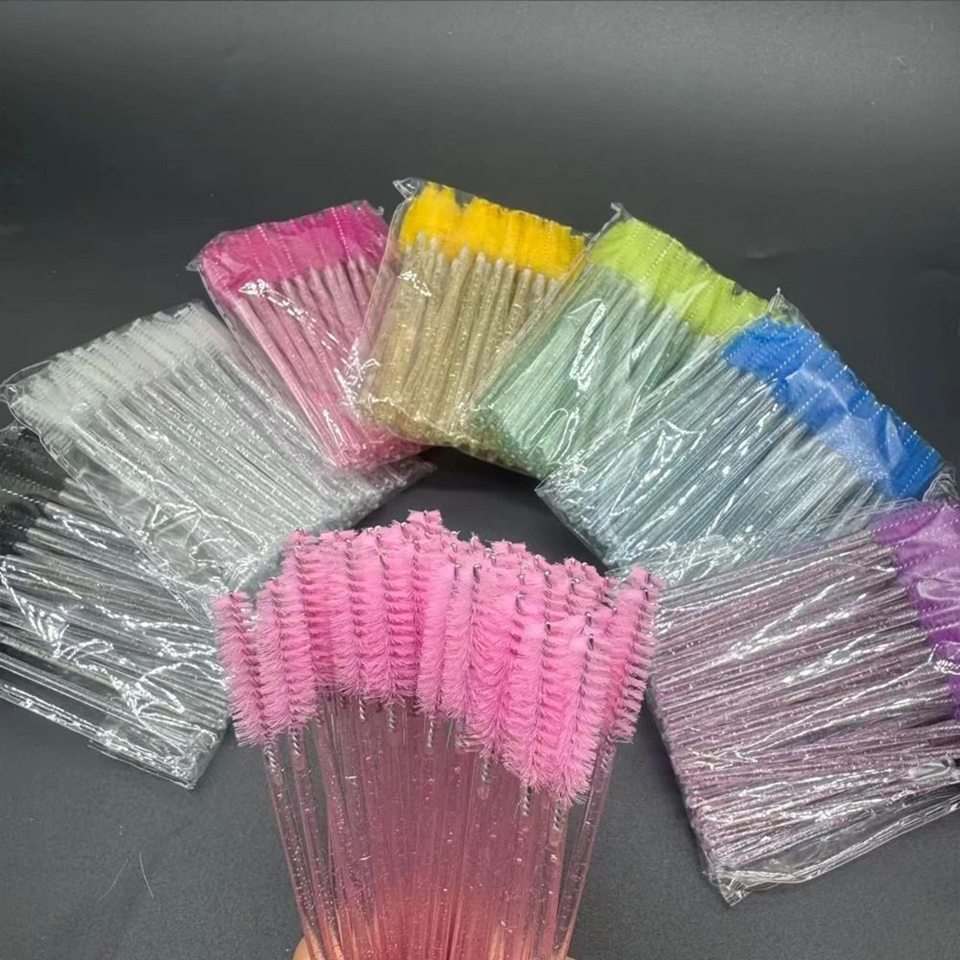 disposable crystal eyelash brush combs and mascara wand applicators (50 pcs set)