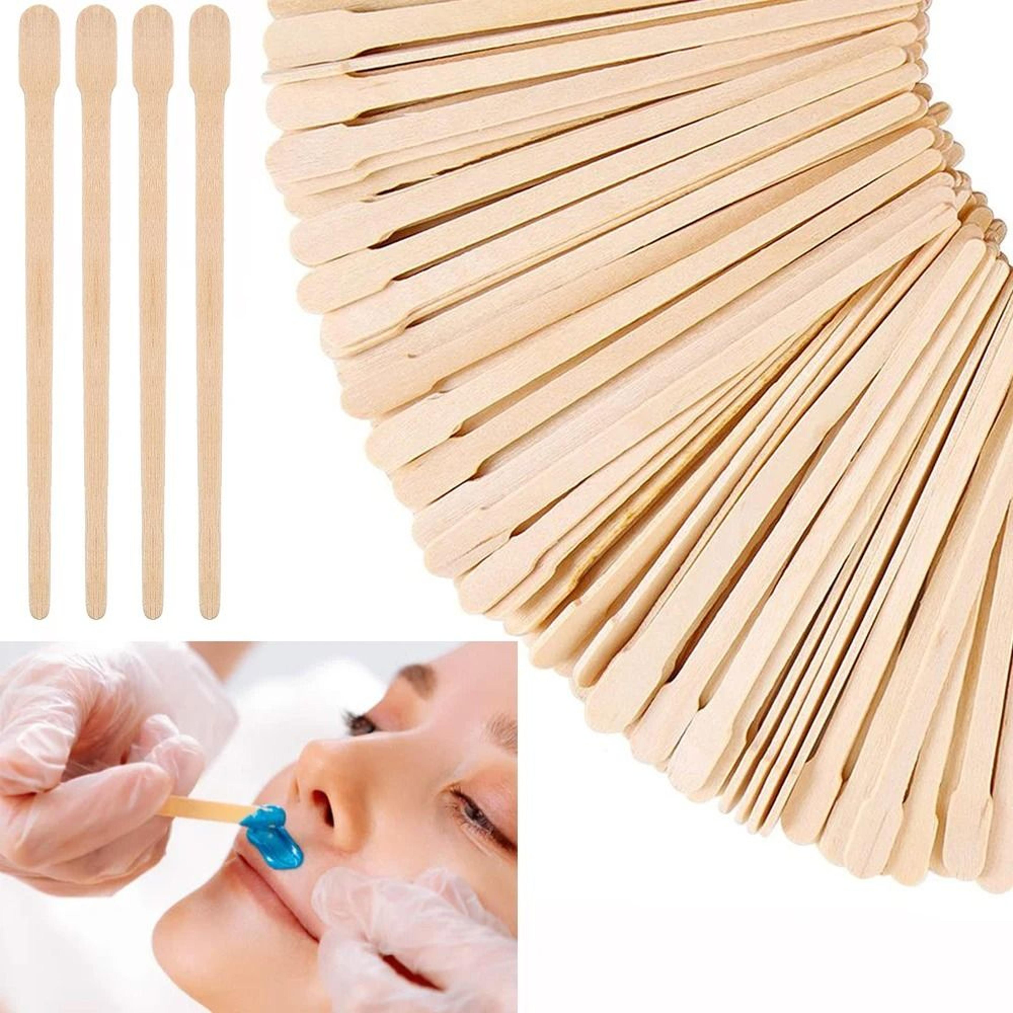 disposable small wooden waxing spatulas and precision facial applicator sticks in bulk quantity packs