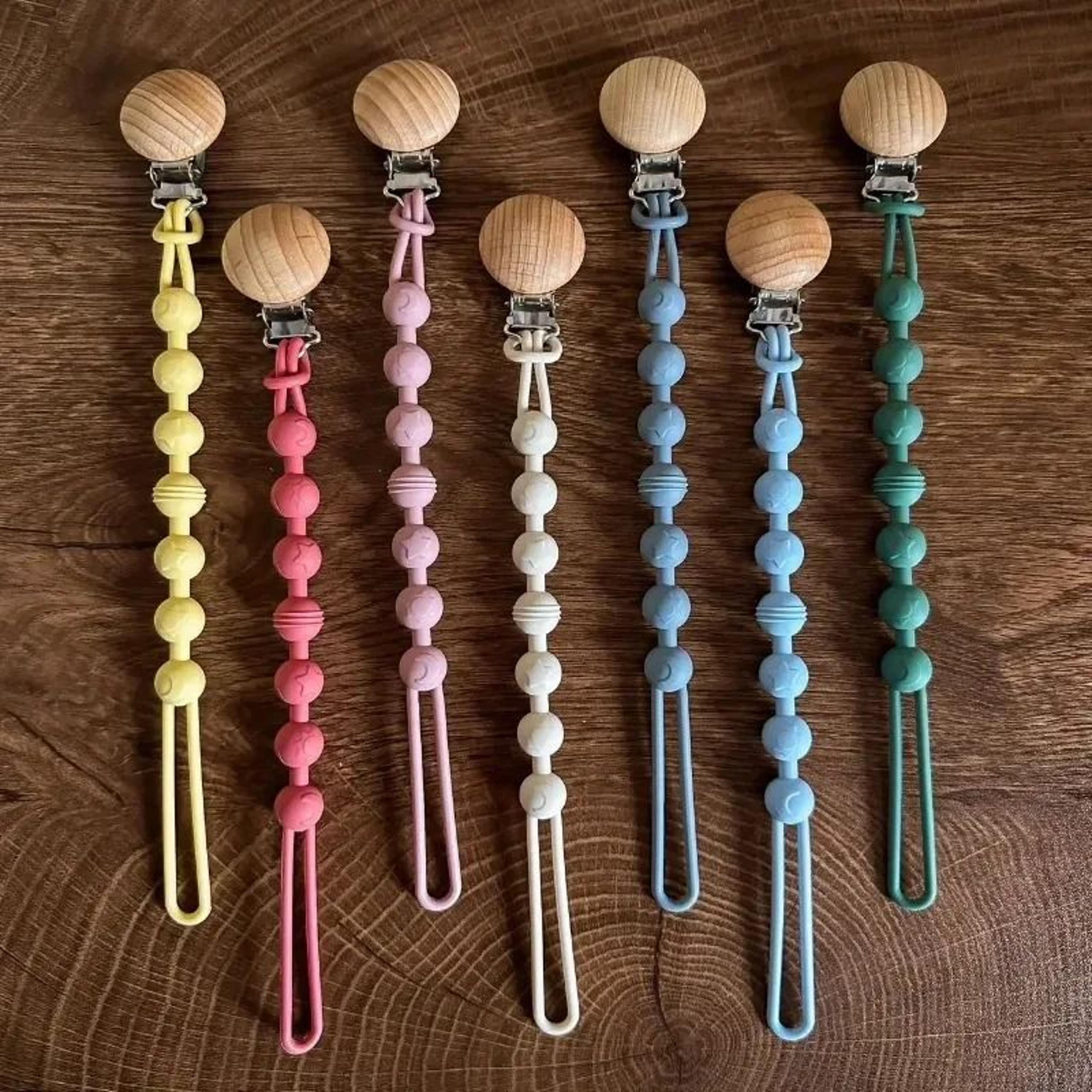 integrated silicone baby pacifier clip and teething toy holder chain