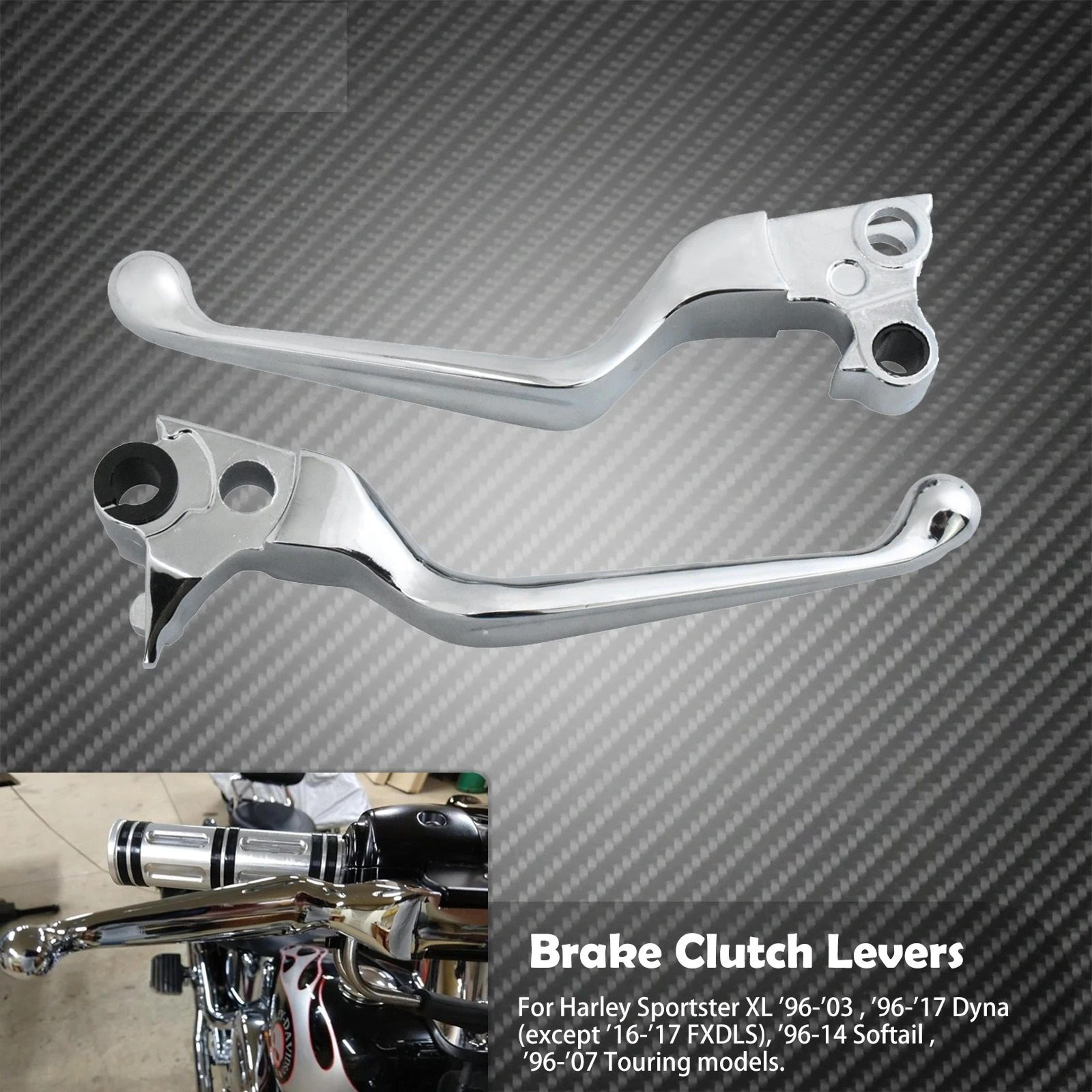 chrome motorcycle hand control brake and clutch levers set for harley davidson models