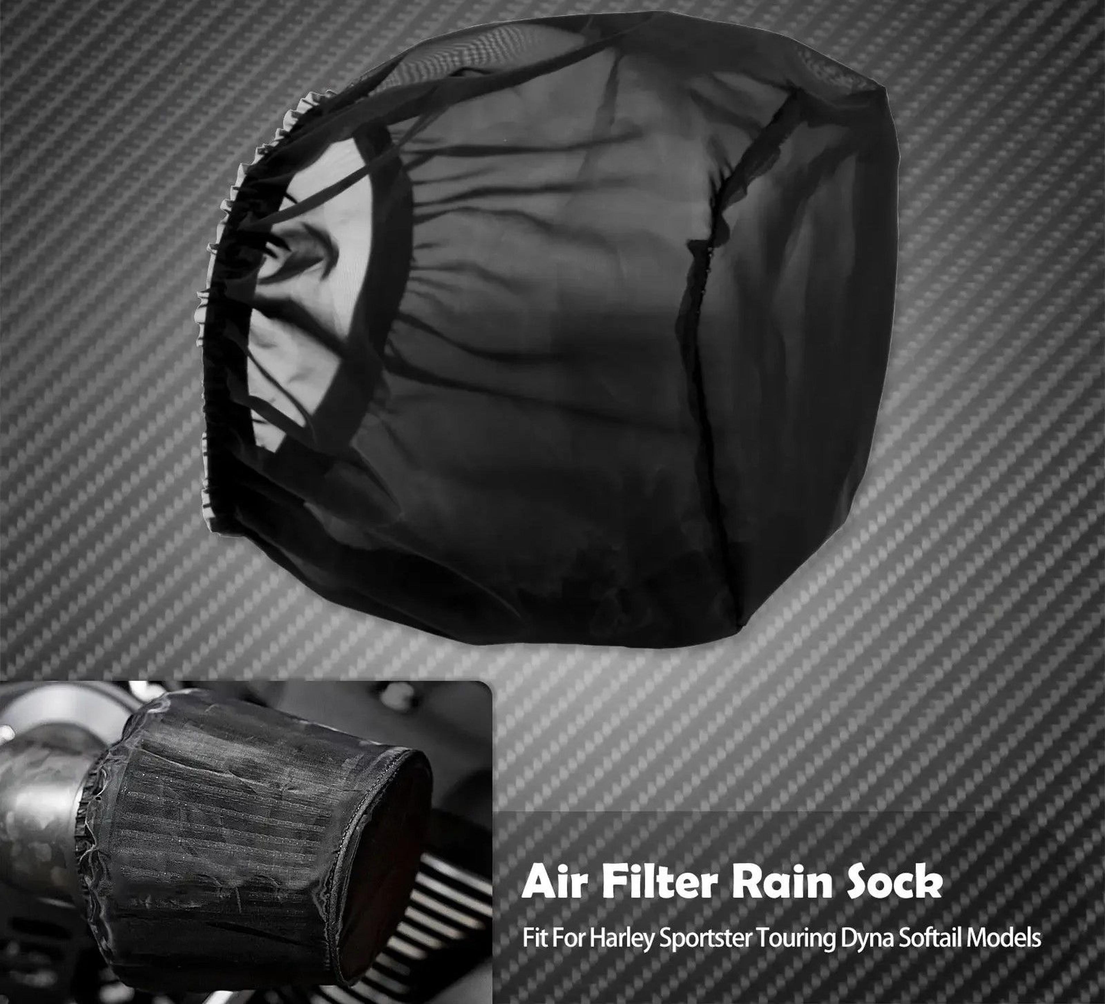 motorcycle air filter waterproof rain sock and dust cover for harley davidson models