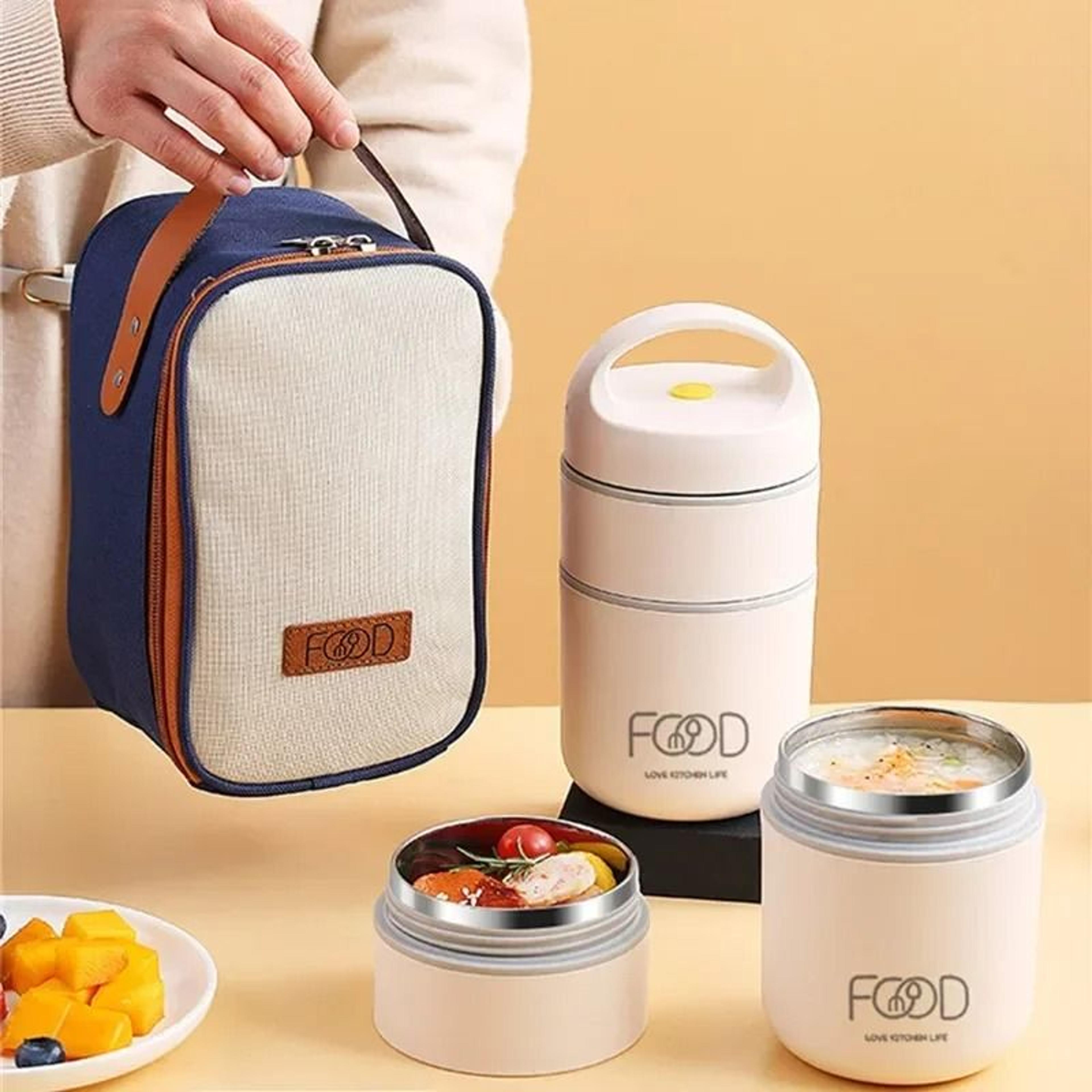 portable thermal insulated bento lunch box set – vacuum stainless steel container