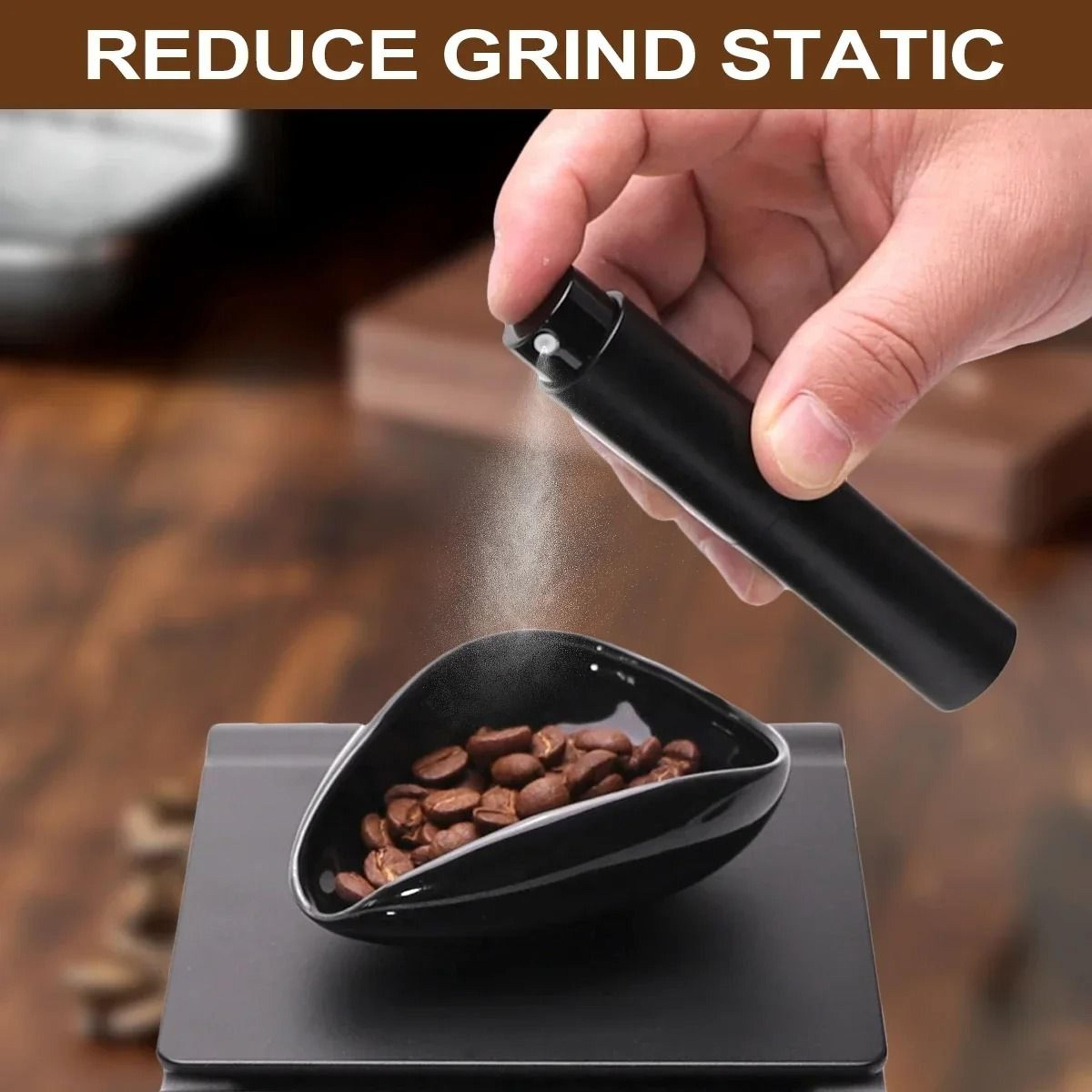 ceramic coffee bean dosing tray and water spray bottle set for rdt espresso grinding accessories
