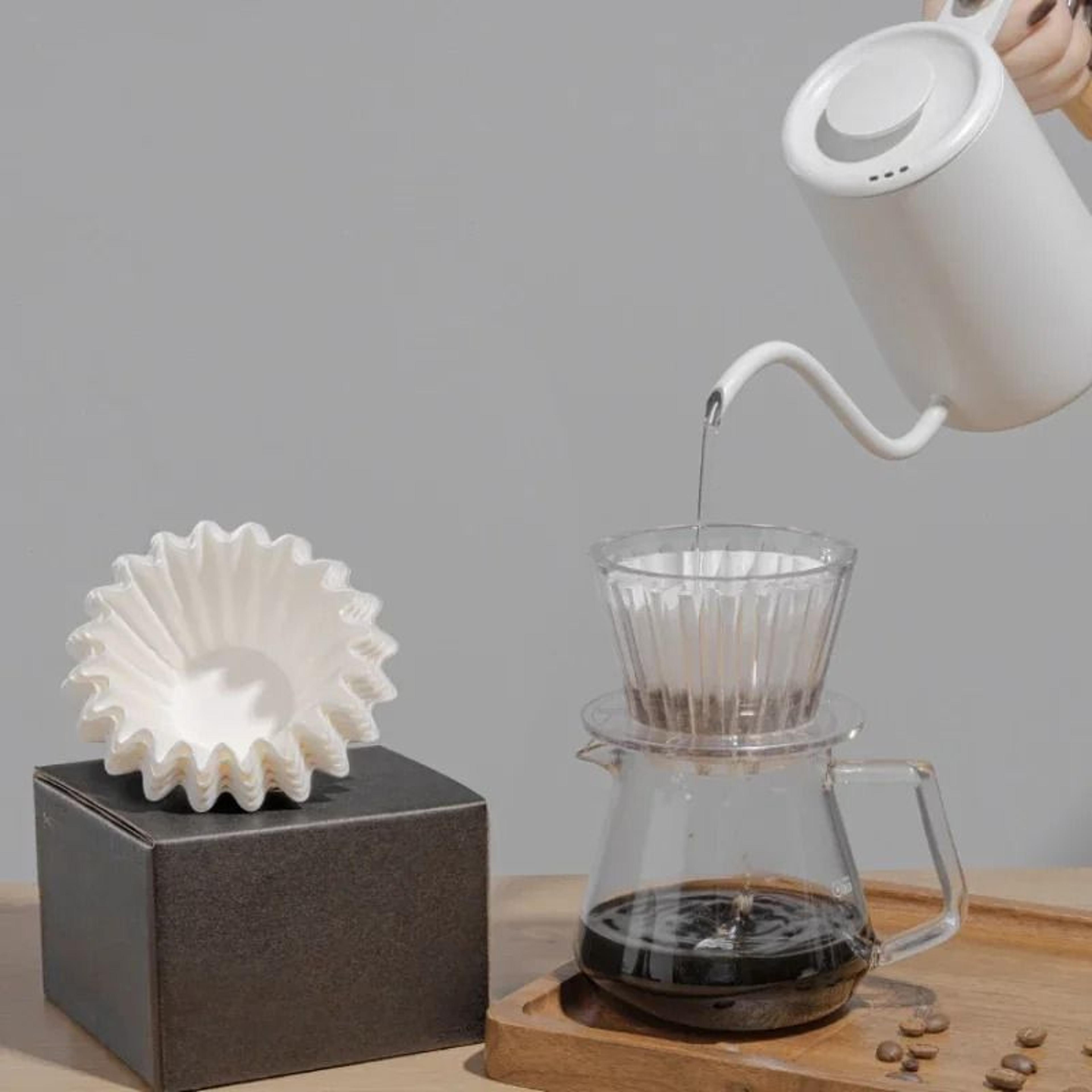 disposable kraft paper coffee filter cups bowl shape origami wave drip filters for pour over espresso and hand brewed co